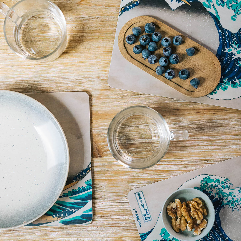 Imagen del producto La gran ola de Kanagawa - Juego de 4 tablas de desayuno Katsushika Hokusai