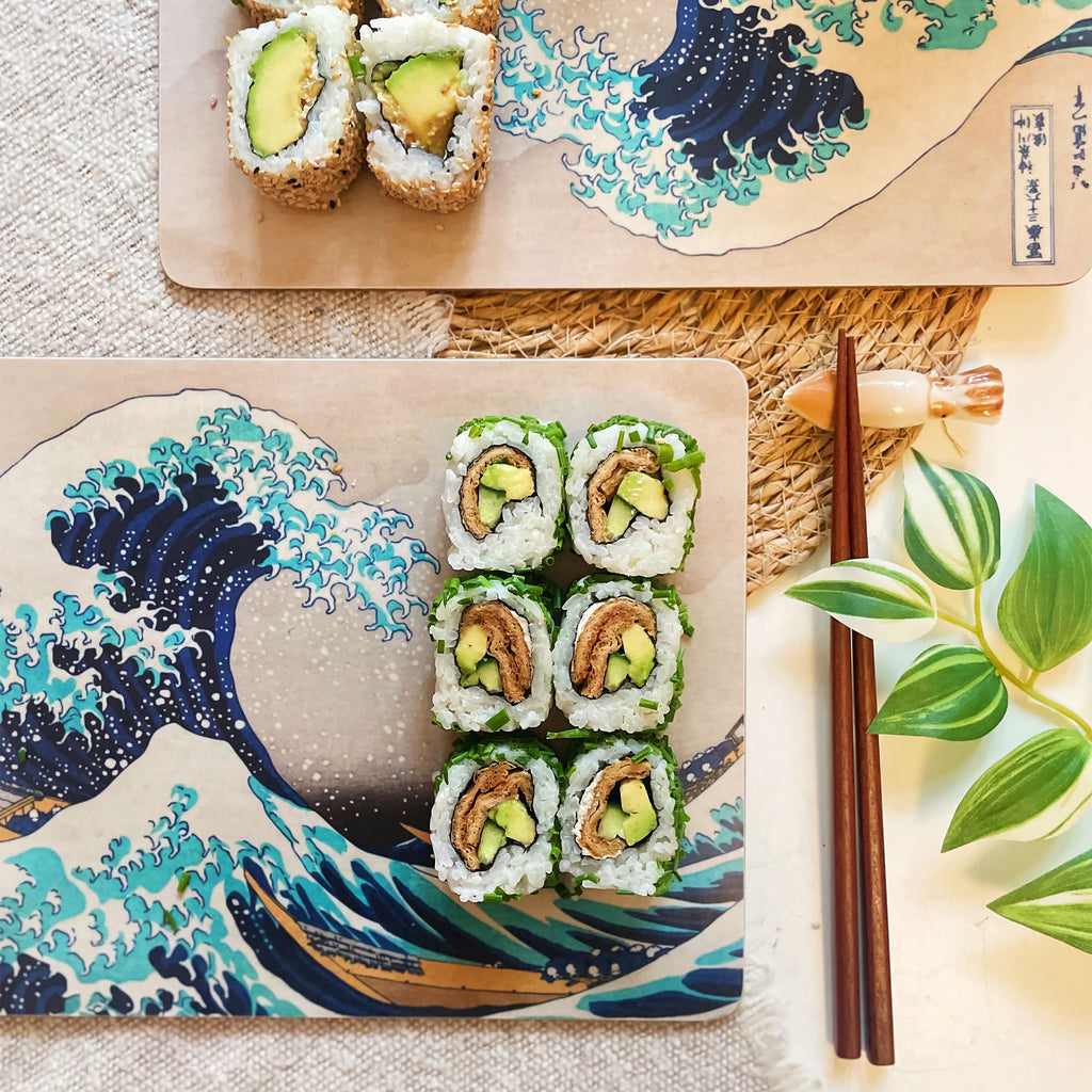 Imagen del producto La gran ola de Kanagawa - Juego de 4 tablas de desayuno Katsushika Hokusai