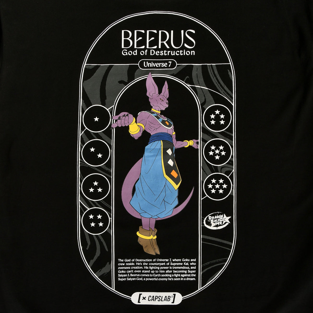 Imagen del producto Dragon Ball Super - Camiseta Beerus Dios de la Destrucción negra