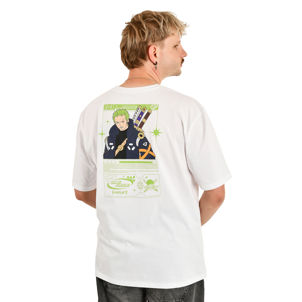 Imagen del producto One Piece - Camiseta oversize Zoro Capslab blanca