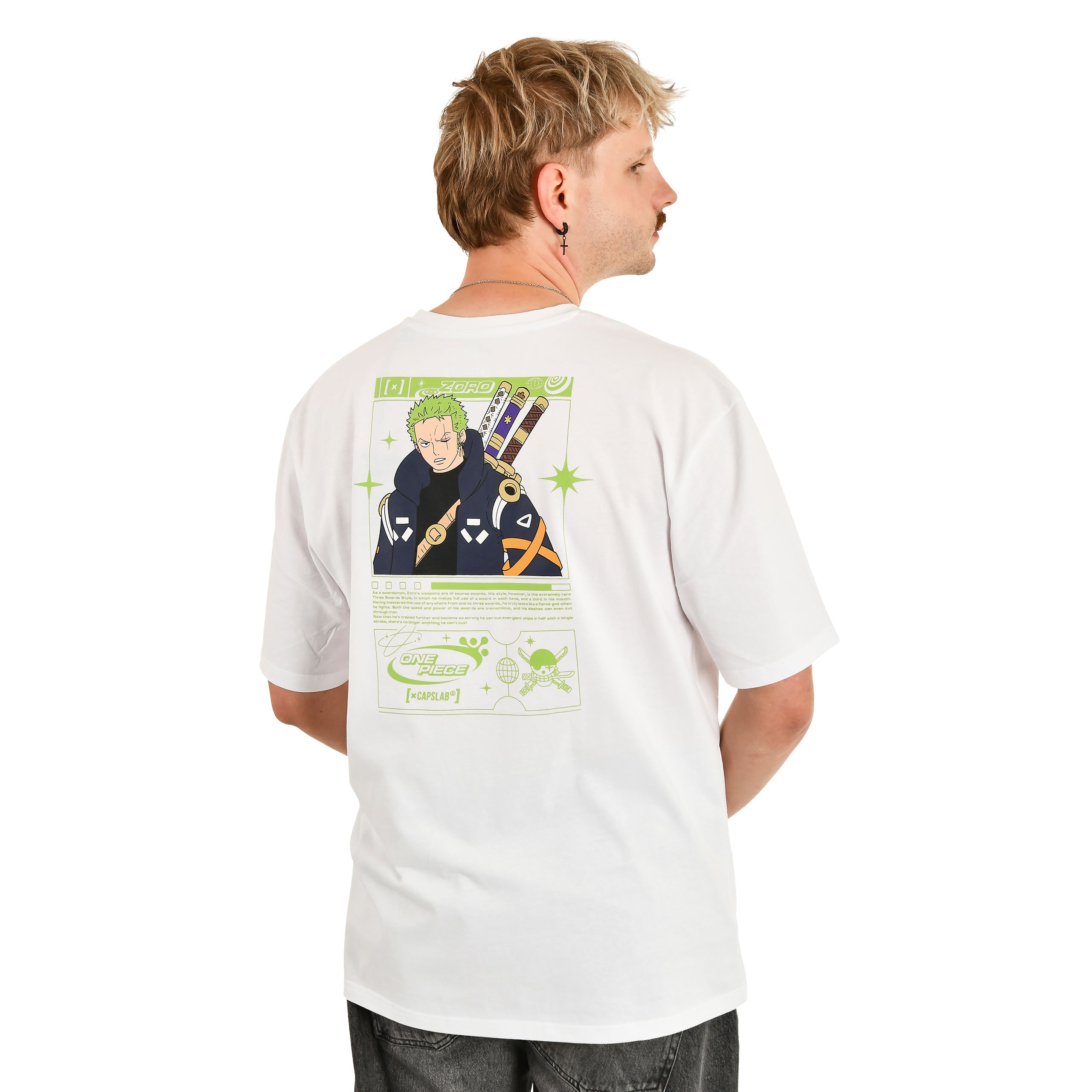 Imagen del producto One Piece - Camiseta oversize Zoro Capslab blanca