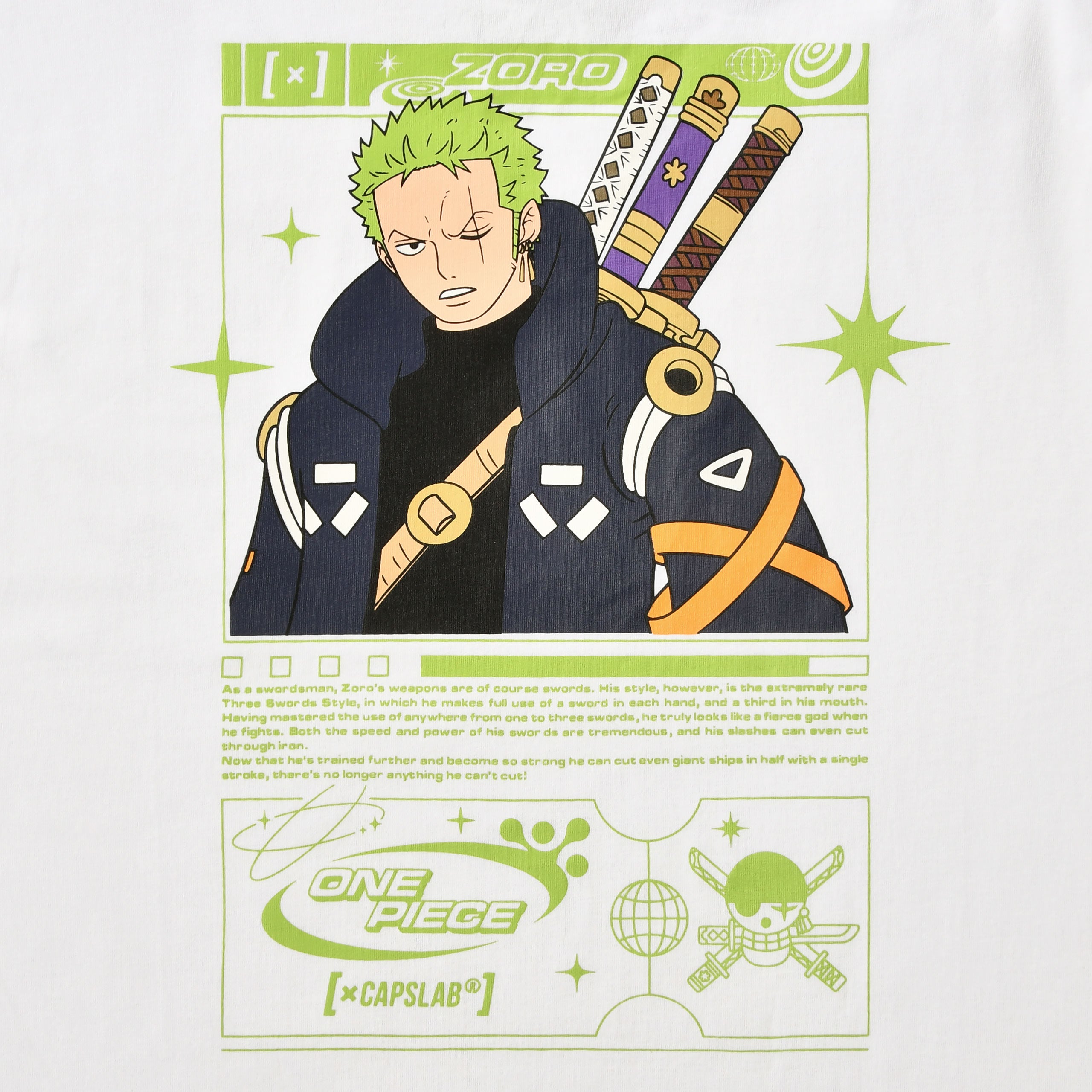 Imagen del producto One Piece - Camiseta oversize Zoro Capslab blanca