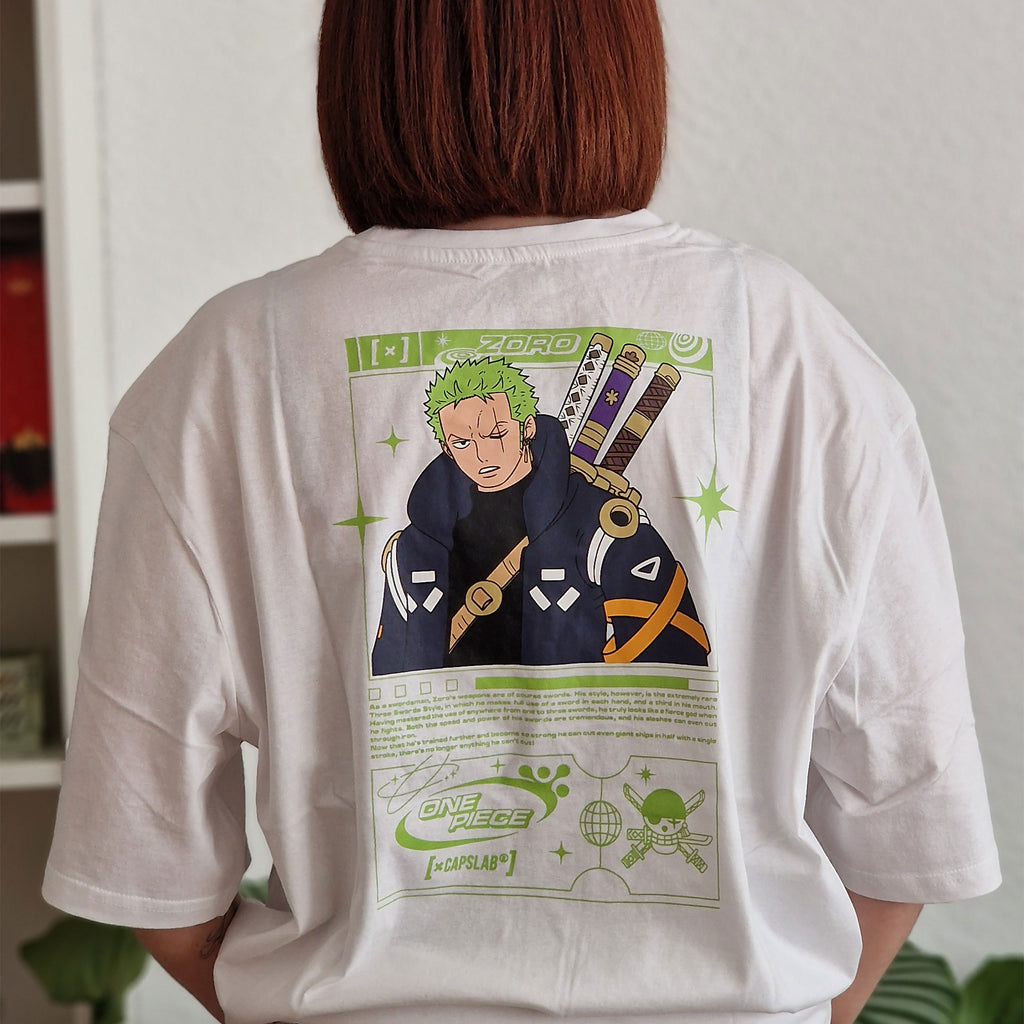 Imagen del producto One Piece - Camiseta oversize Zoro Capslab blanca