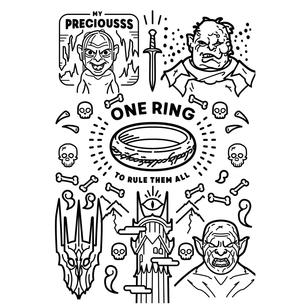 Imagen del producto El Señor de los Anillos - La Comunidad del Anillo Caja de Lápices de 12 Piezas con 2 Láminas para Colorear