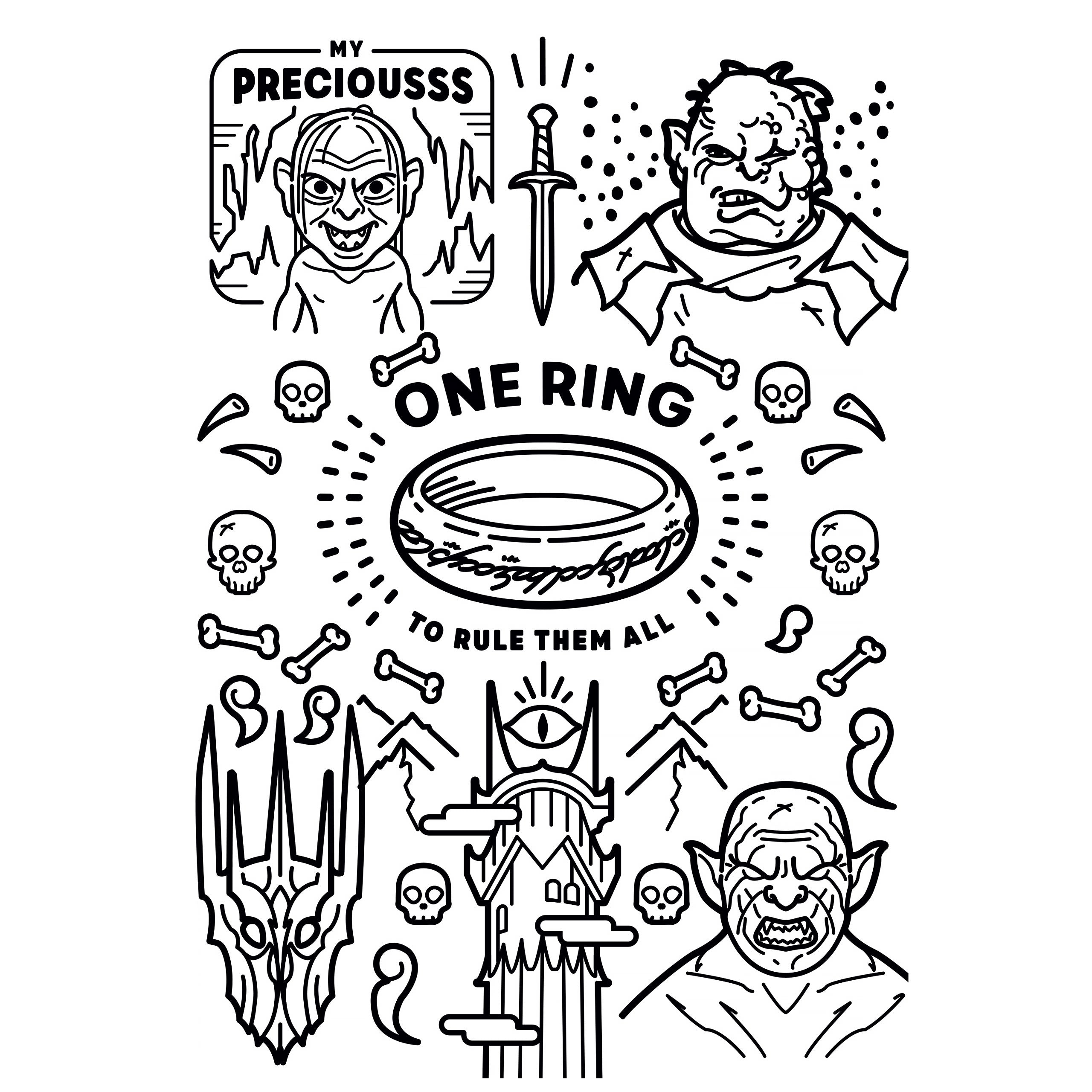 Imagen del producto El Señor de los Anillos - La Comunidad del Anillo Caja de Lápices de 12 Piezas con 2 Láminas para Colorear