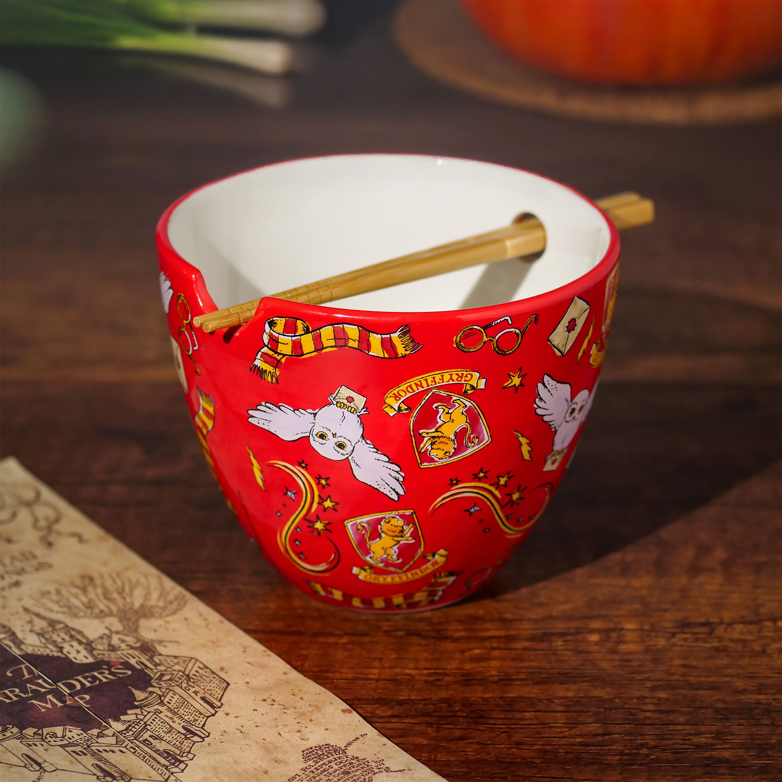 Imagen del producto Cuenco de Ramen Símbolos Mágicos con Palillos - Harry Potter