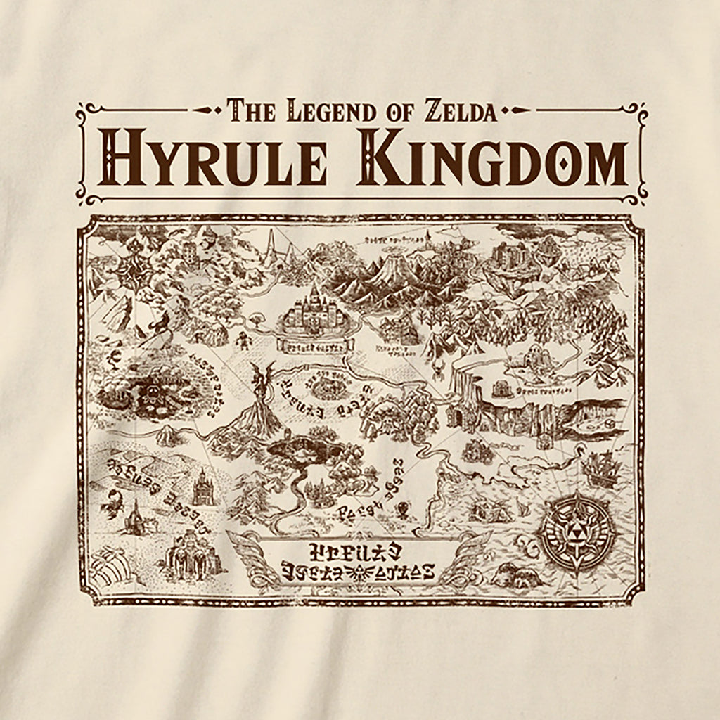 Imagen del producto Zelda - Camiseta beige del mapa de Hyrule