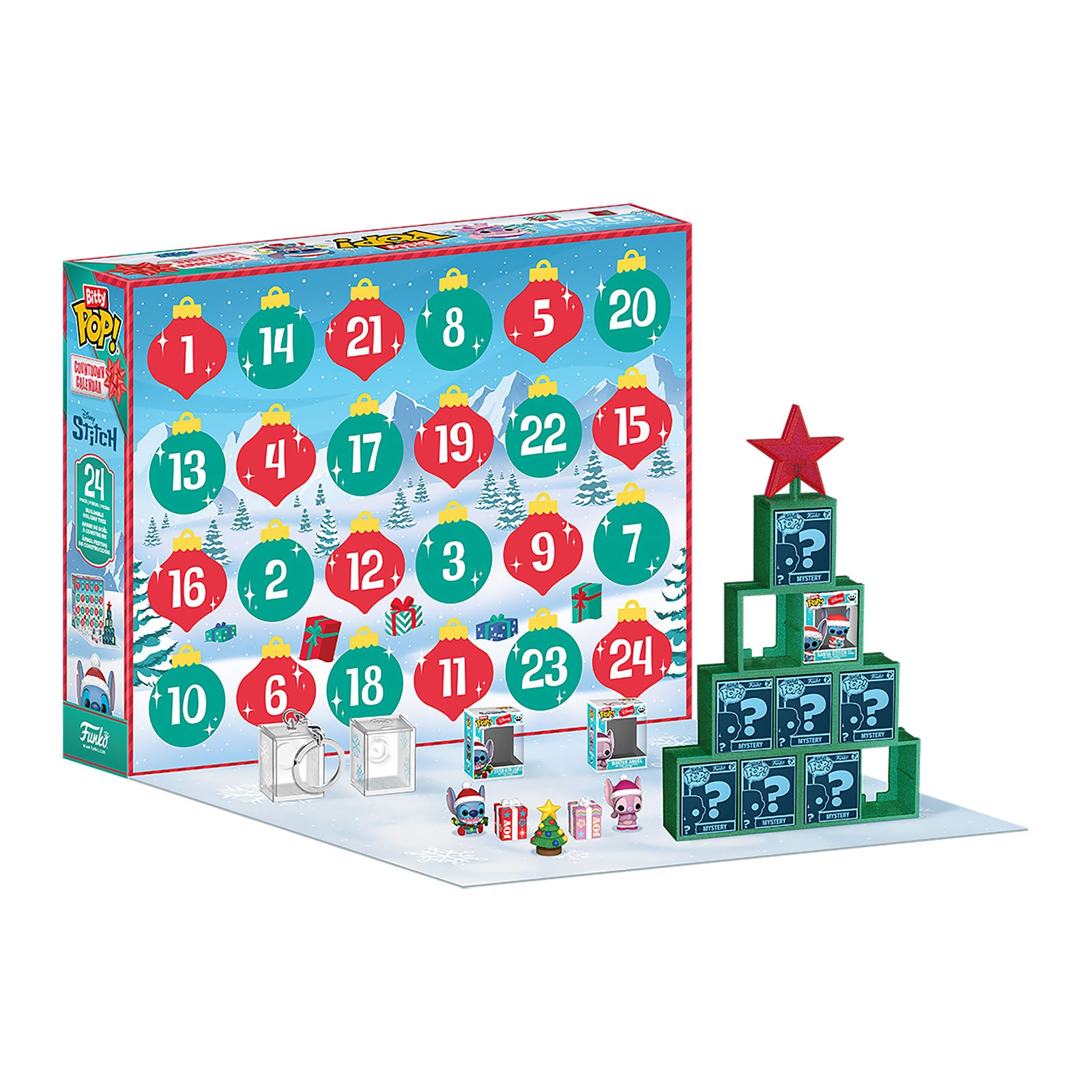Imagen del producto Calendario de Adviento Stitch Holiday Bitty Pop Funko - Lilo & Stitch