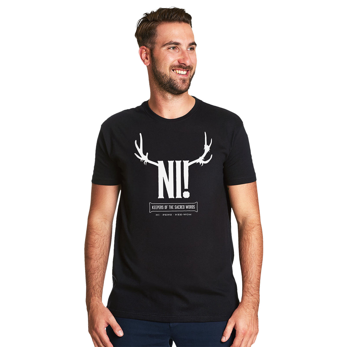 Imagen del producto Camiseta Ni! para fans de Monty Python negra