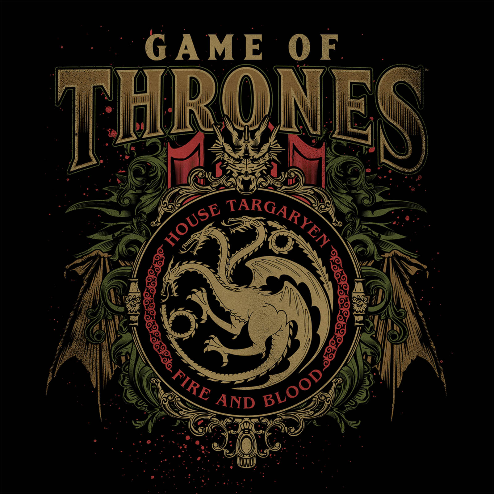 Imagen del producto Game of Thrones - Camiseta Ornamentos Targaryen Negra