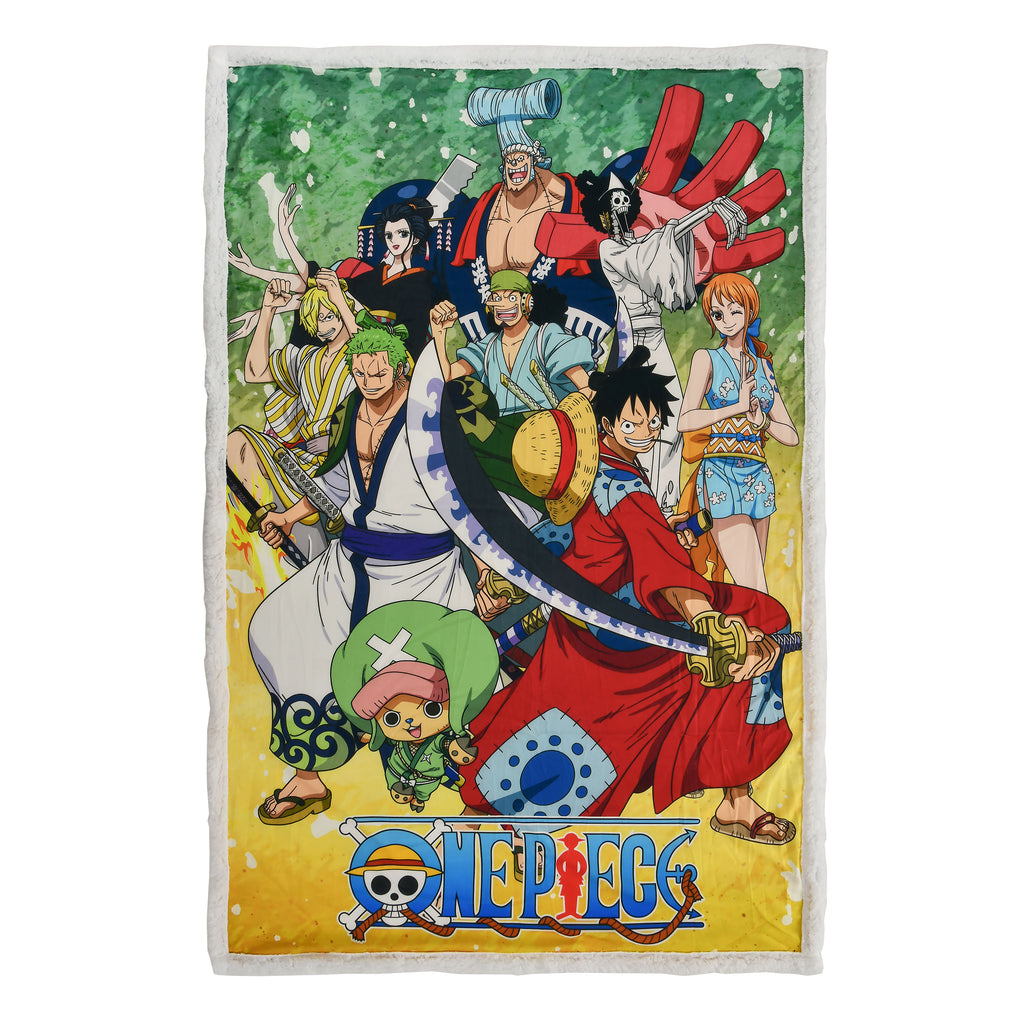 Imagen del producto One Piece - Manta de Grupo con Forro de Felpa de Oso