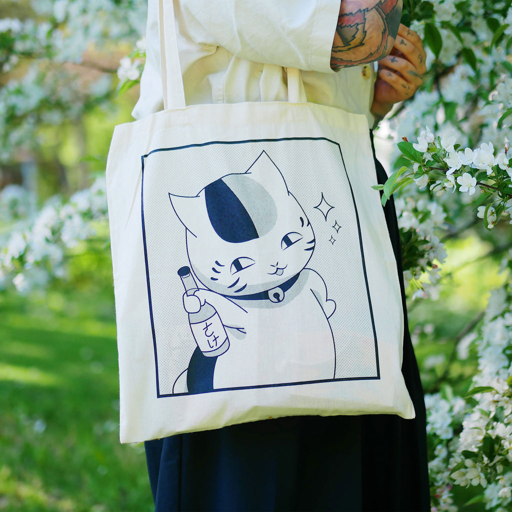 Imagen del producto Bolsa de tela Nyanko Sensei para fans de Natsume's Book of Friends