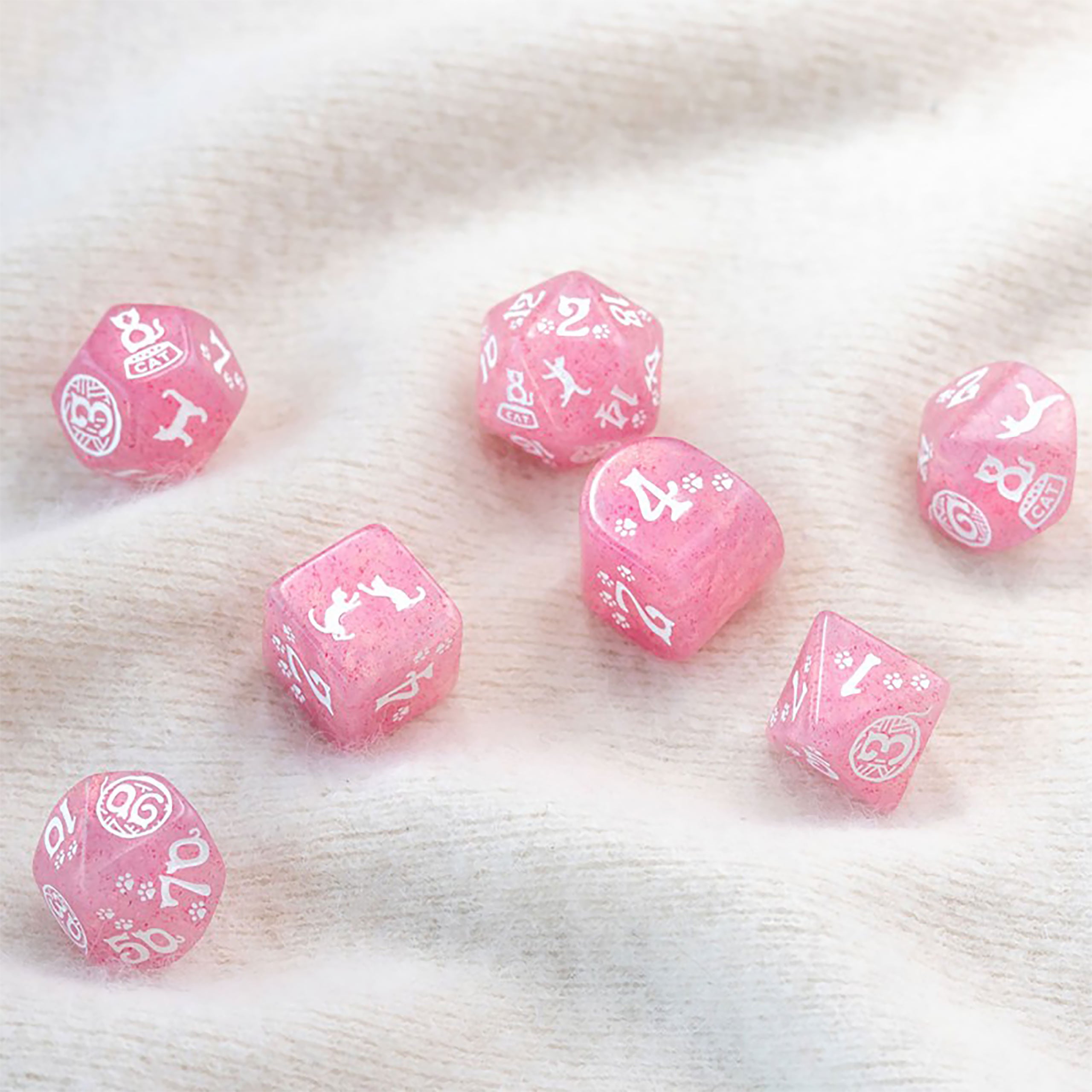 Imagen del producto Cats - Daisy Glitter Juego de Dados RPG 7 piezas