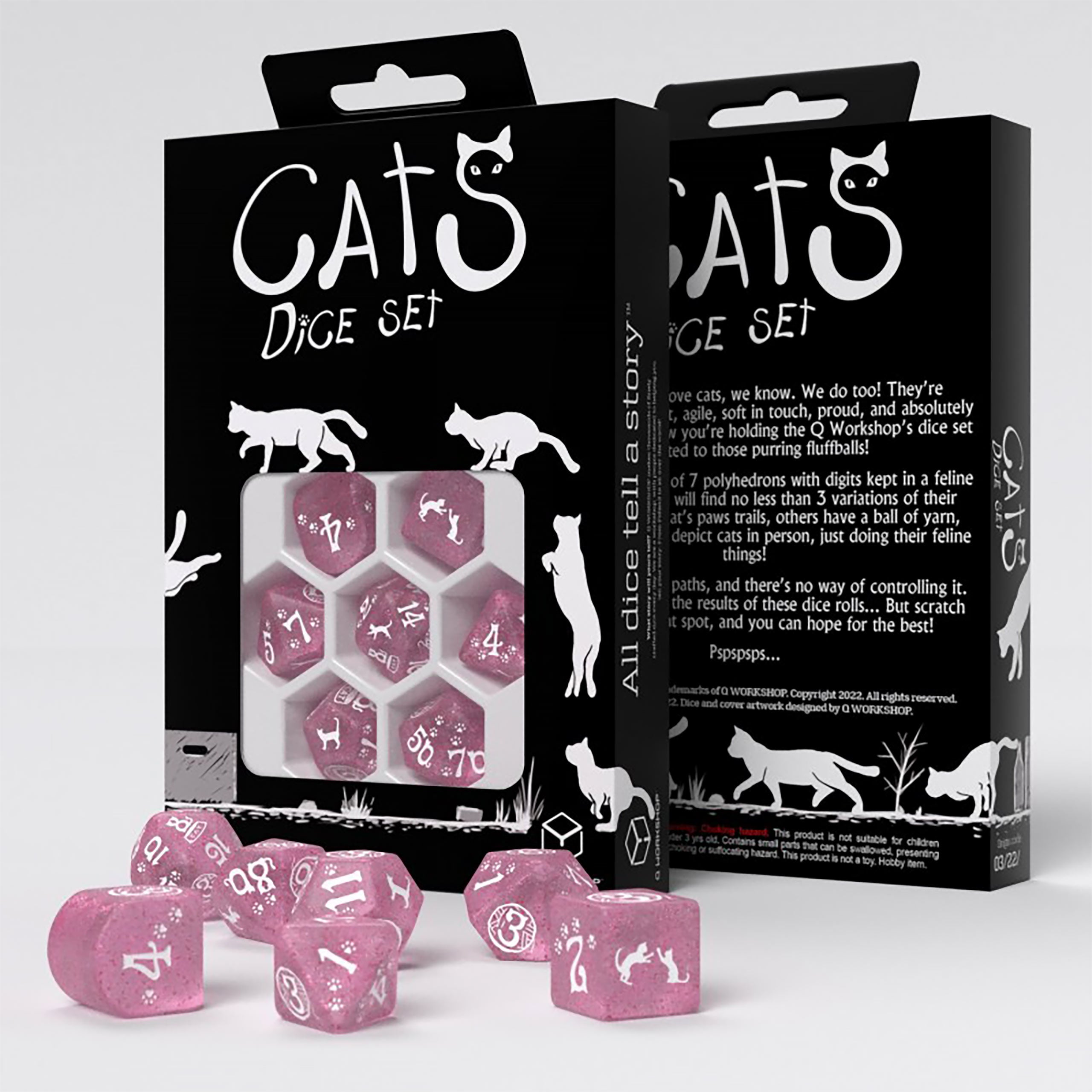 Imagen del producto Cats - Daisy Glitter Juego de Dados RPG 7 piezas