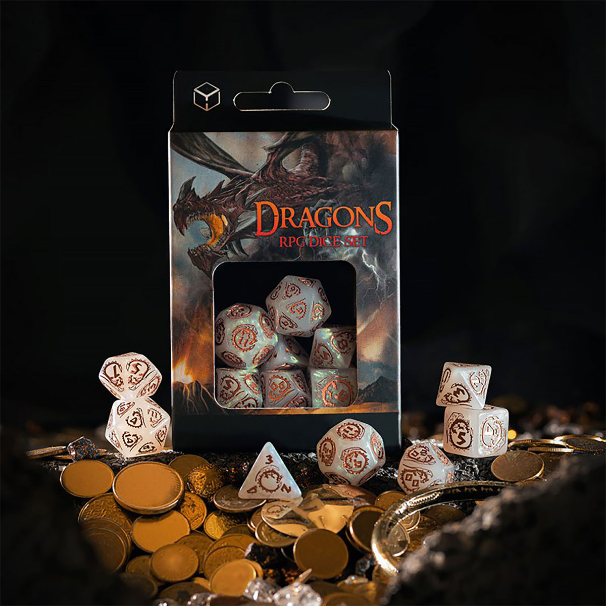 Imagen del producto Dragons - Set de Dados de Cuarzo RPG 7 piezas
