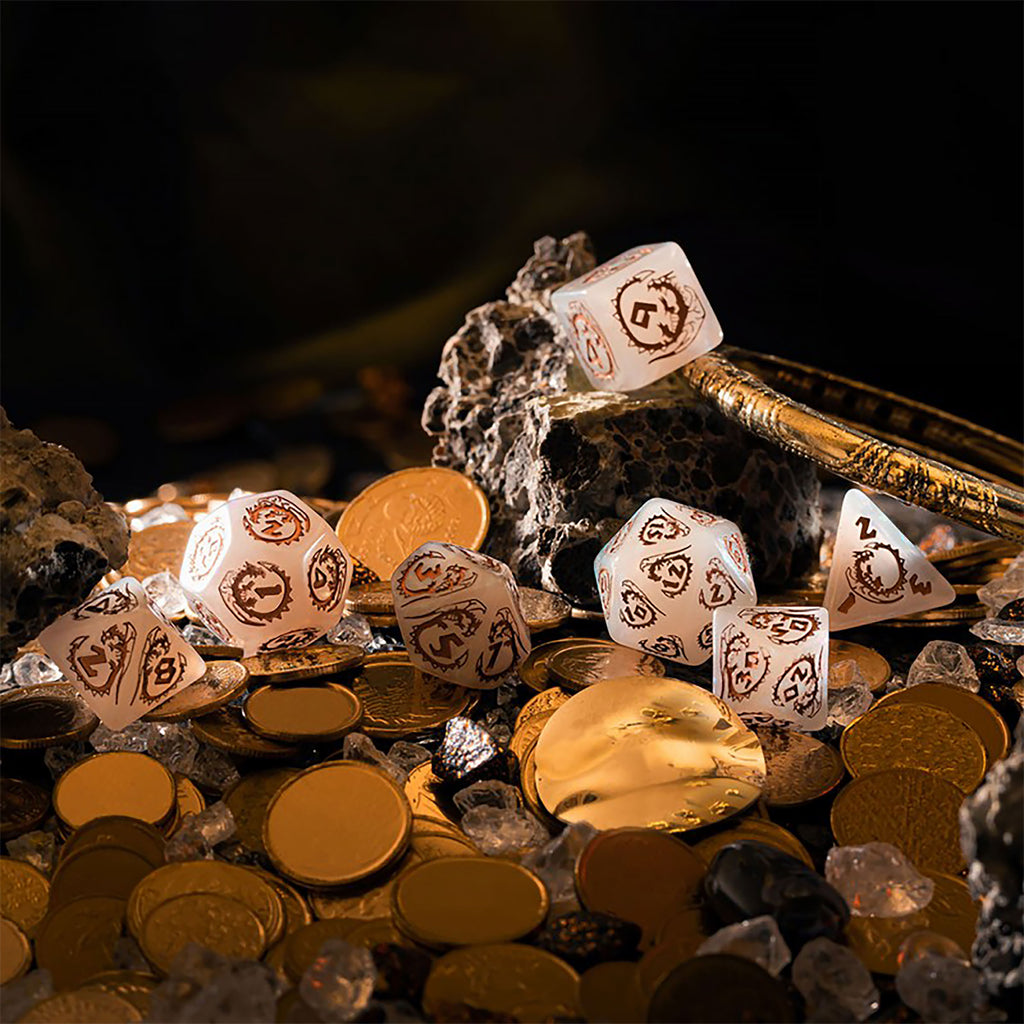 Imagen del producto Dragons - Set de Dados de Cuarzo RPG 7 piezas