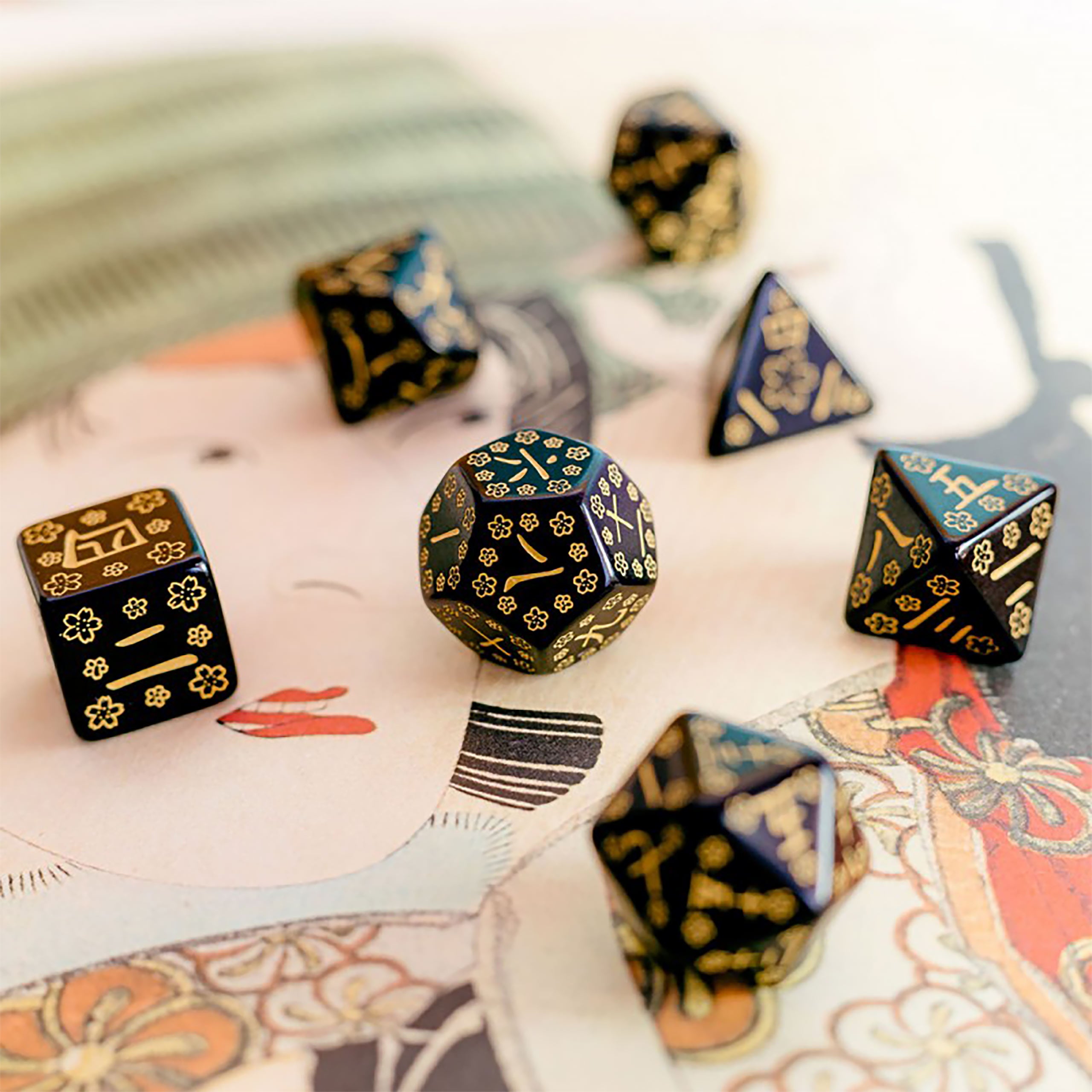 Product image Japanese - Deep Night Firefly Dice Set 7pcs