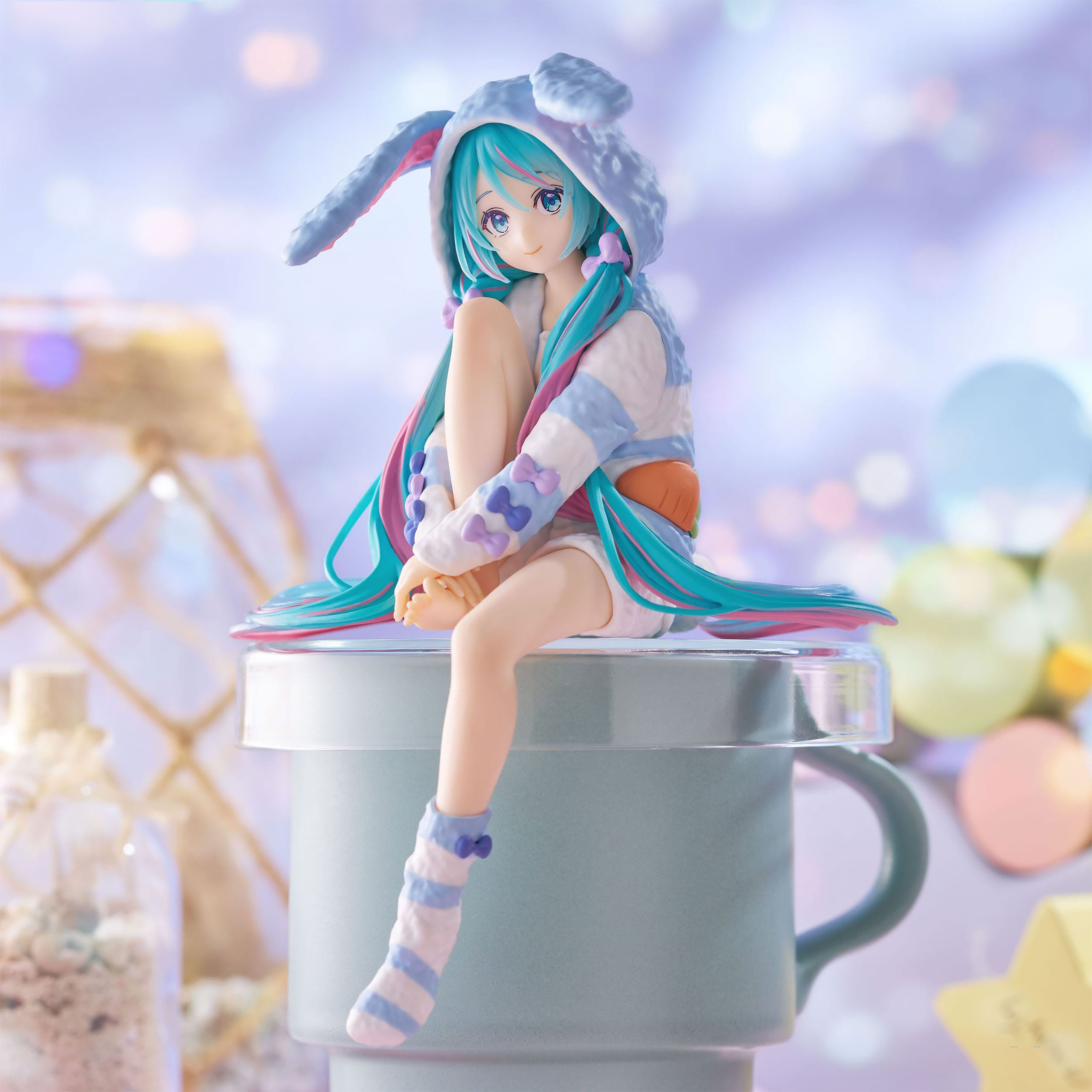 Imagen del producto Hatsune Miku - Miku Rabbit Ear Hood Pajama Blue Noodle Stopper Figura