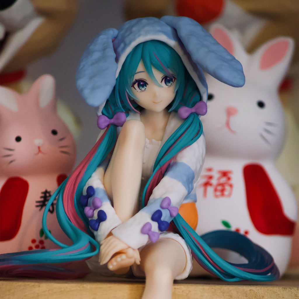 Imagen del producto Hatsune Miku - Miku Rabbit Ear Hood Pajama Blue Noodle Stopper Figura