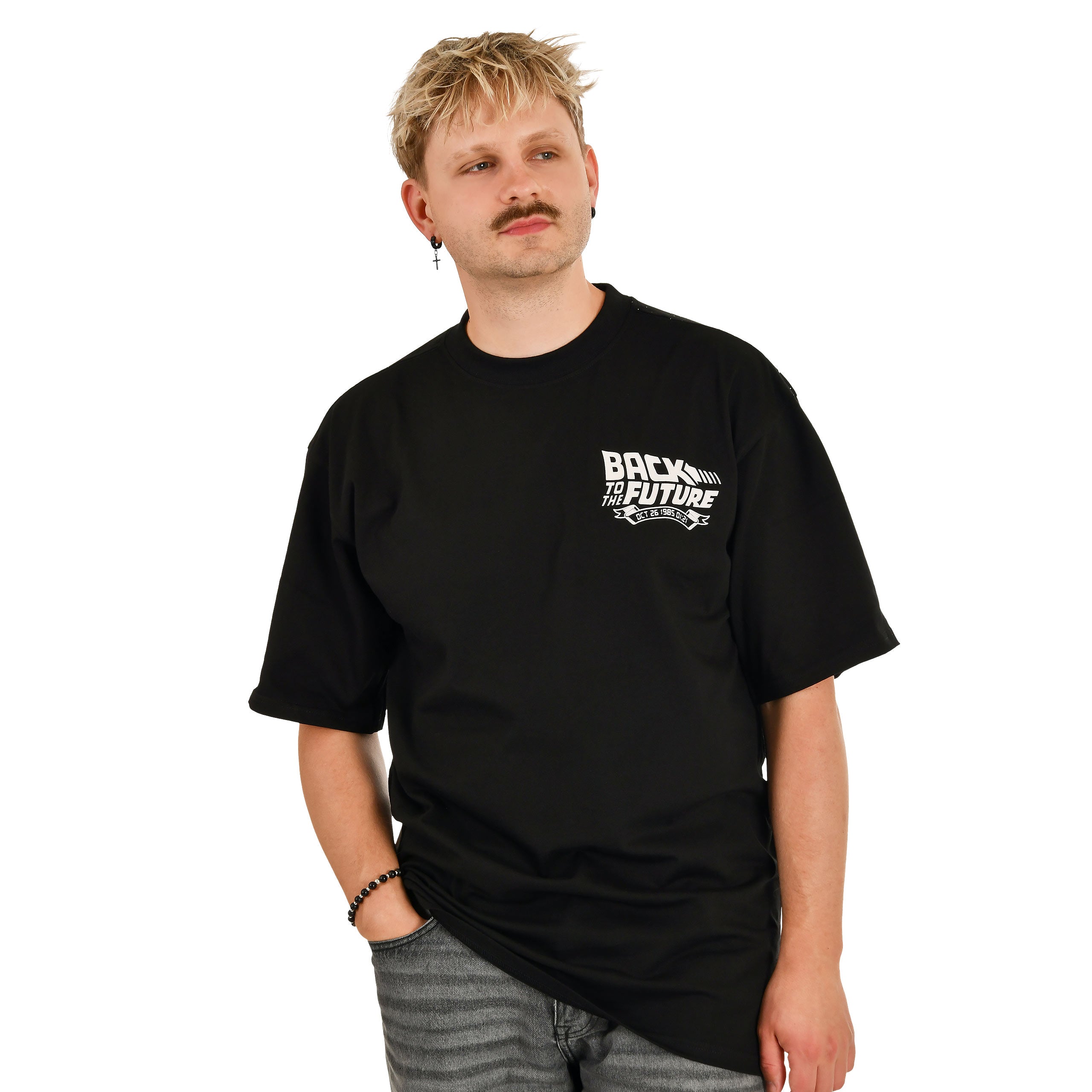 Imagen del producto Regreso al Futuro - Camiseta Oversize DeLorean negra