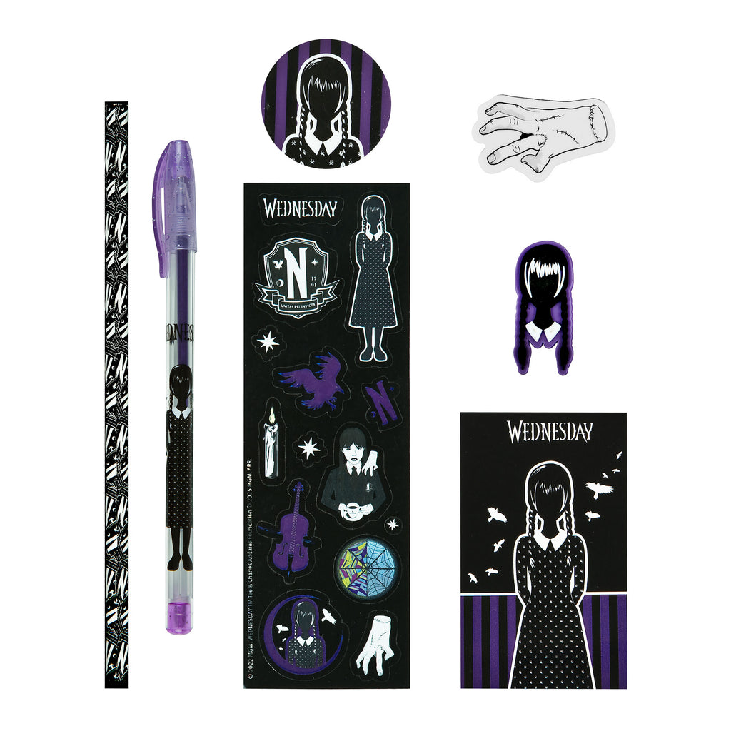 Imagen del producto Set de escritura Wednesday Addams de 8 piezas