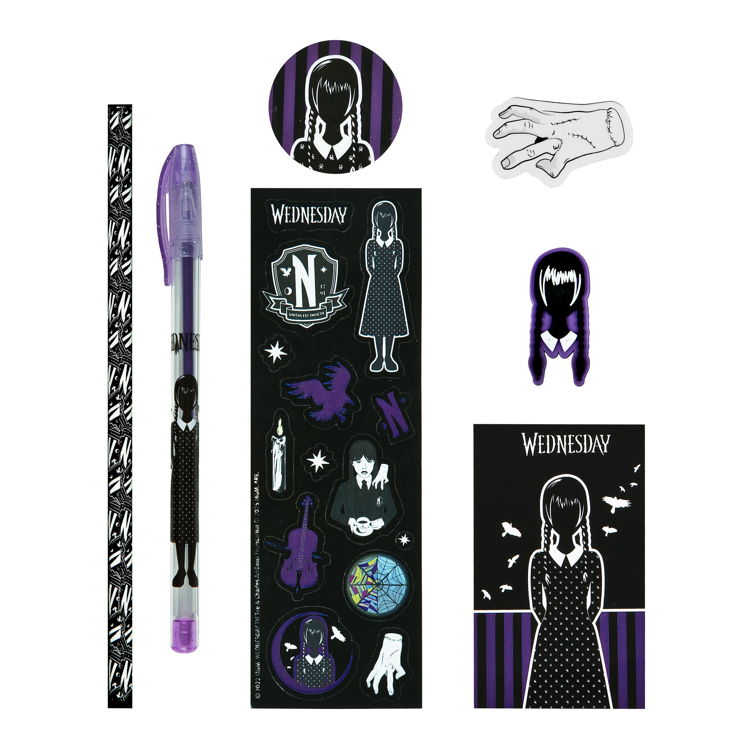 Imagen del producto Set de escritura Wednesday Addams de 8 piezas