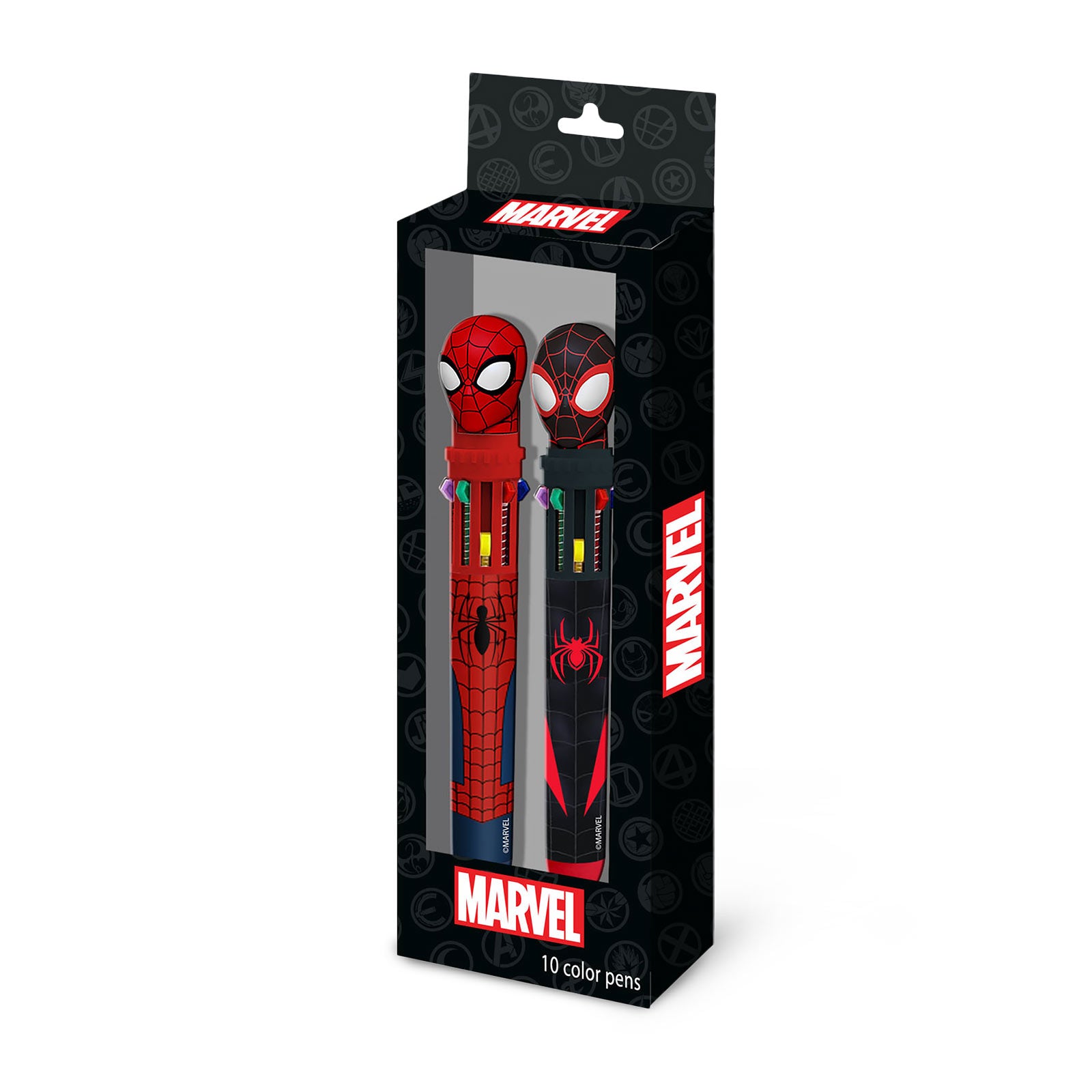 Imagen del producto Marvel - Bolígrafos de 10 colores Spider-Man, pack de 2