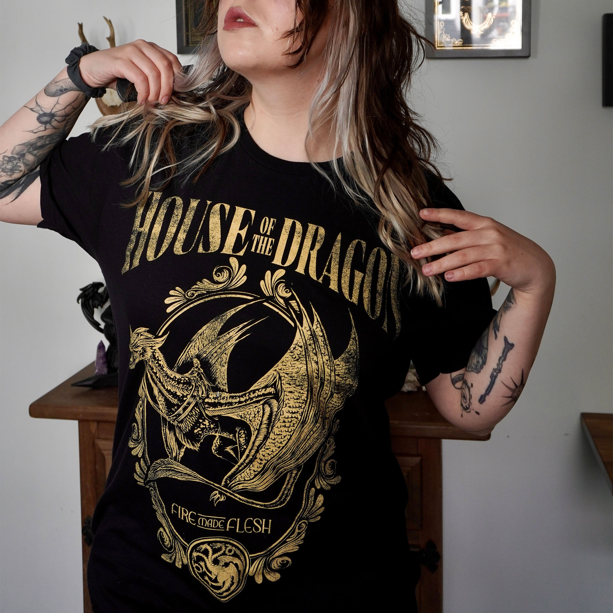Imagen del producto House of the Dragon - Camiseta negra Fire Made Flesh