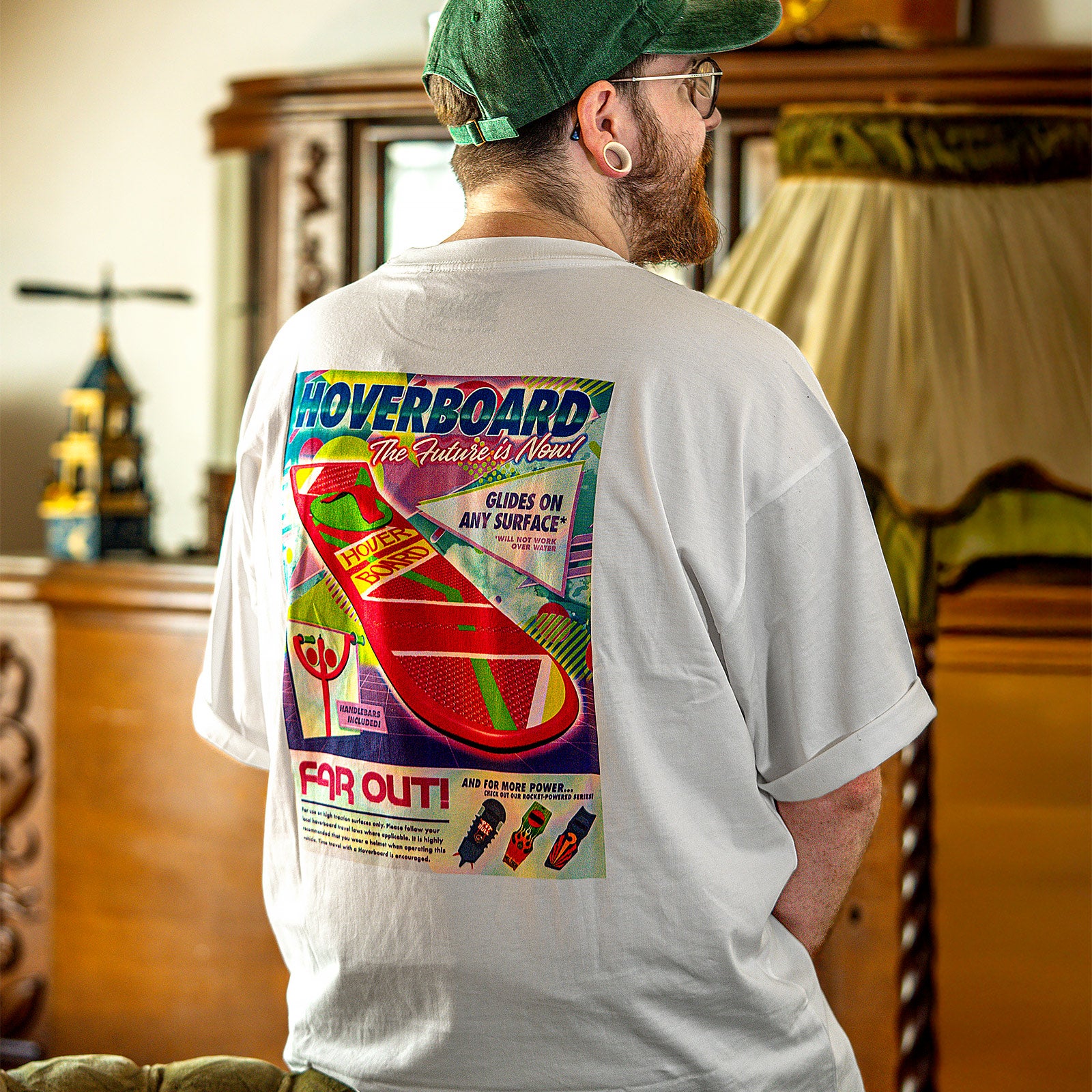 Imagen del producto Regreso al Futuro - Camiseta Oversize Hoverboard Blanca