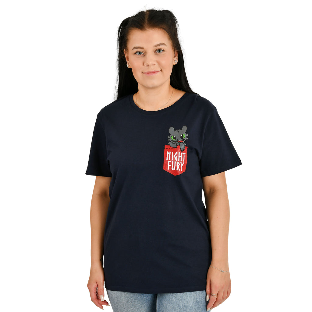 Imagen del producto Cómo entrenar a tu dragón - Camiseta de bolsillo Night Fury azul