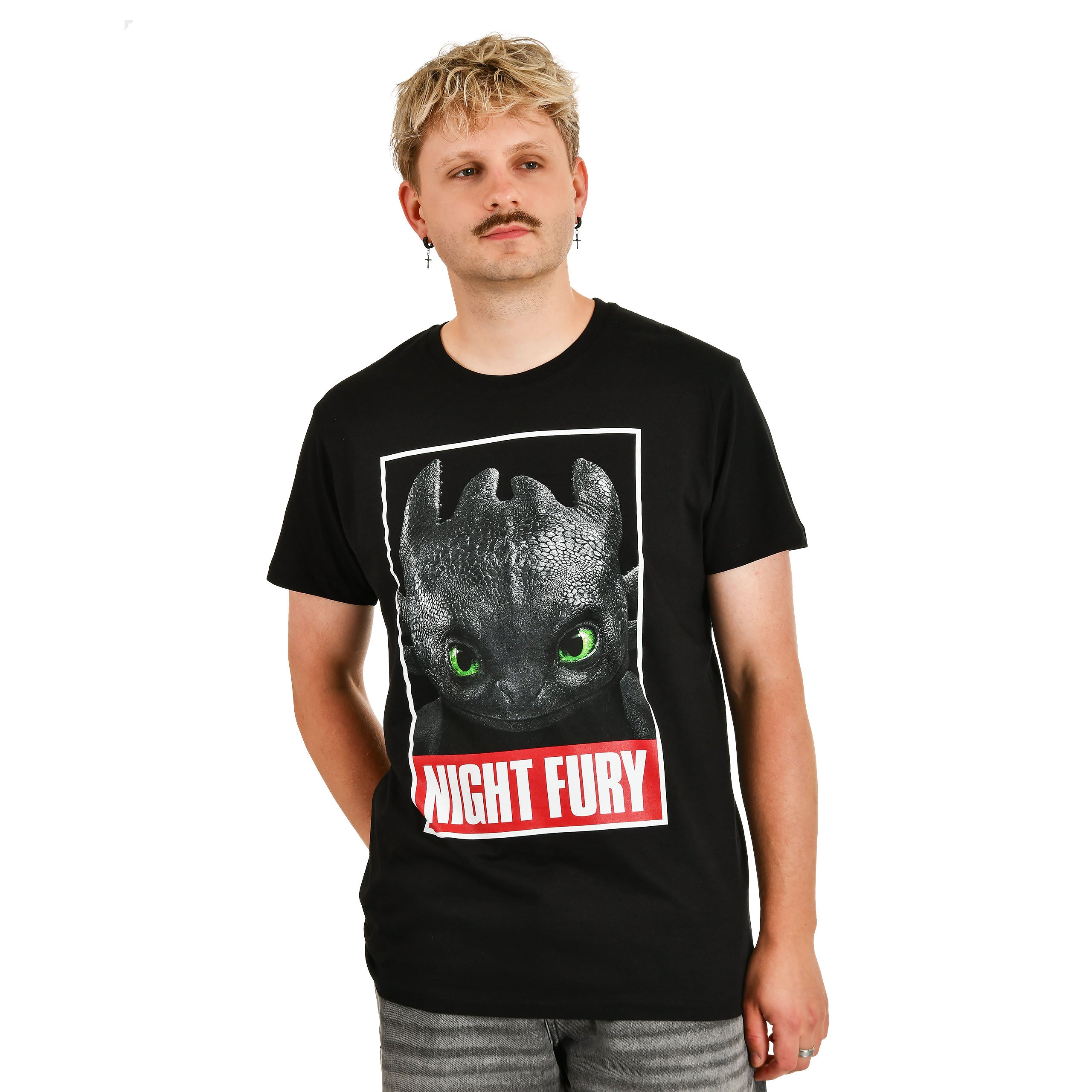 Imagen del producto Cómo Entrenar a tu Dragón - Camiseta Negra con Póster de Furia Nocturna