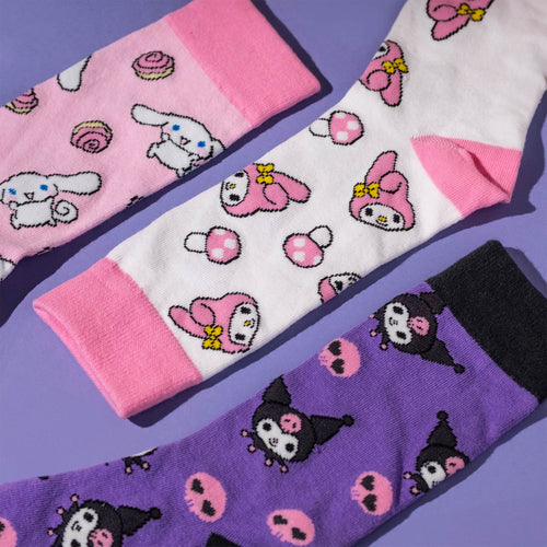 Imagen del producto Sanrio - Hello Kitty and Friends pack de 3 pares de calcetines en caja de regalo