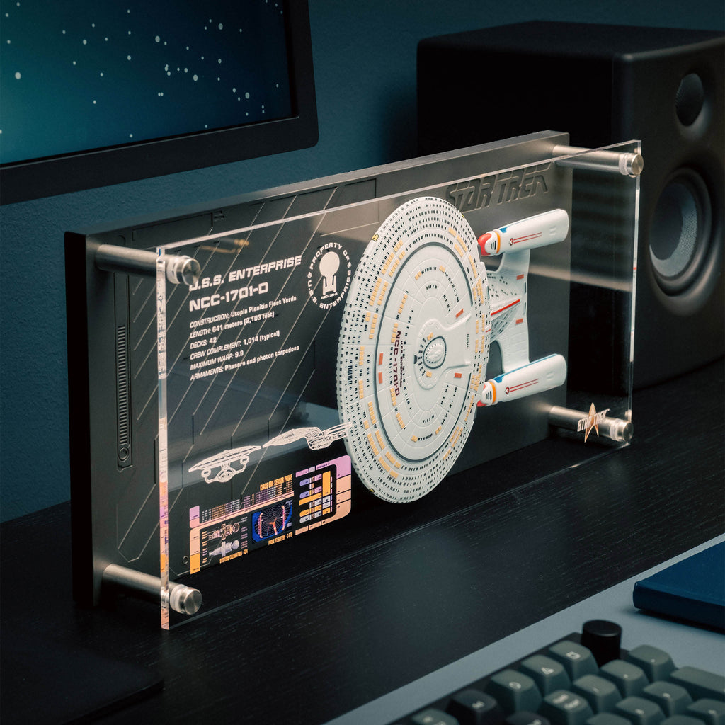 Imagen del producto Placa de pared Enterprise NCC-1701-D con réplica de modelo - Star Trek