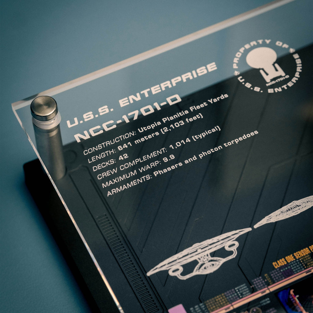Imagen del producto Placa de pared Enterprise NCC-1701-D con réplica de modelo - Star Trek