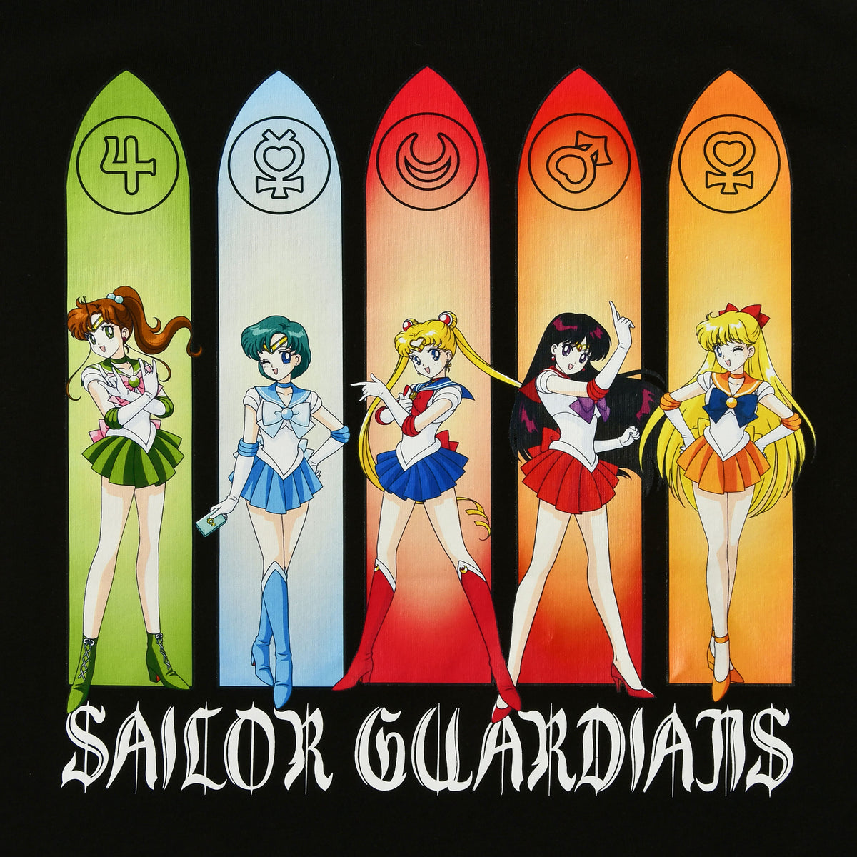 Imagen del producto Sailor Moon - Sailor Guardians Inner Senshi Camiseta negra