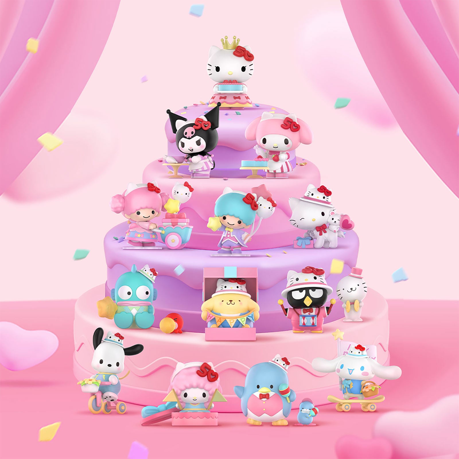 Imagen del producto Sanrio - Personajes Hello Kitty 50th Anniversary Series POP MART Figuras Misteriosas Display