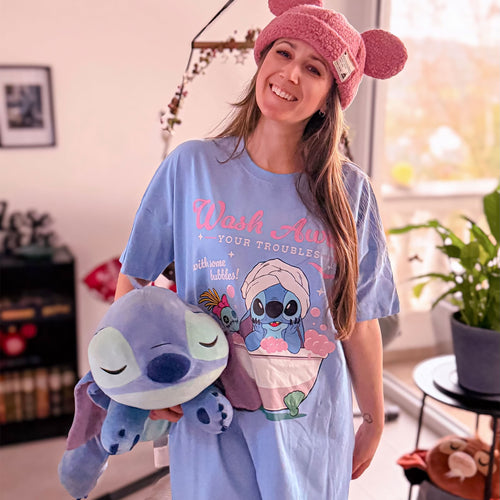 Imagen del producto Stitch Wash Away camiseta larga azul - Lilo & Stitch