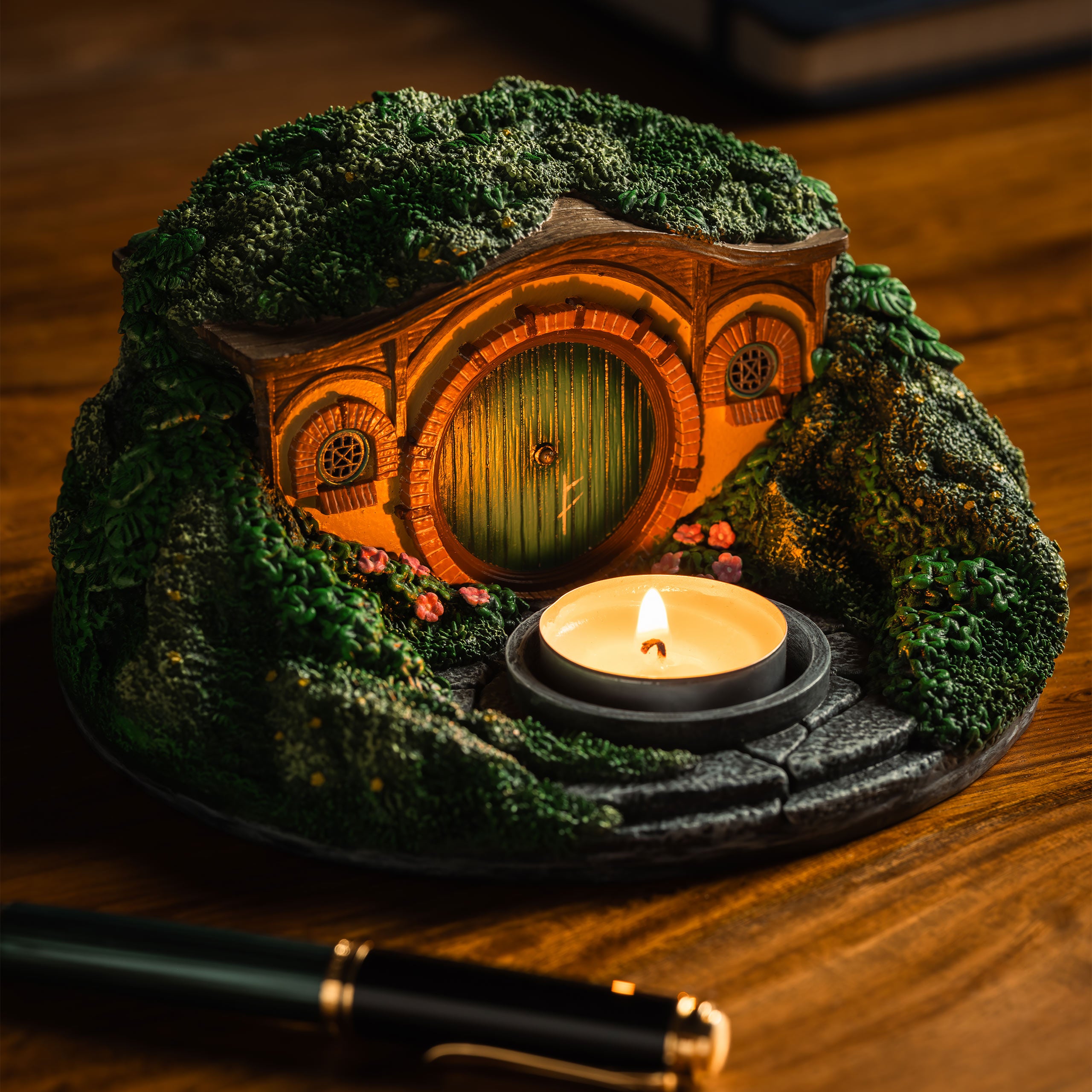 Imagen del producto El Señor de los Anillos - Portavelas tealight diorama Casa Hobbit (La Comarca)