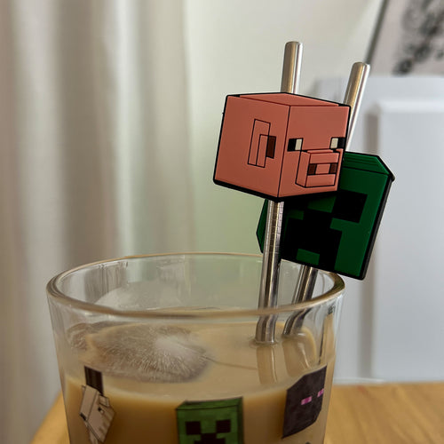 Imagen del producto Minecraft - Vaso de personajes con 2 pajitas