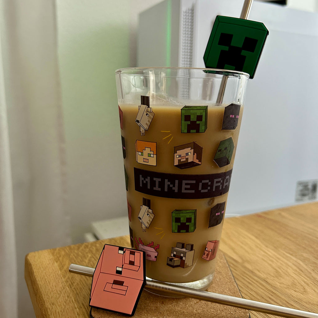 Imagen del producto Minecraft - Vaso de personajes con 2 pajitas