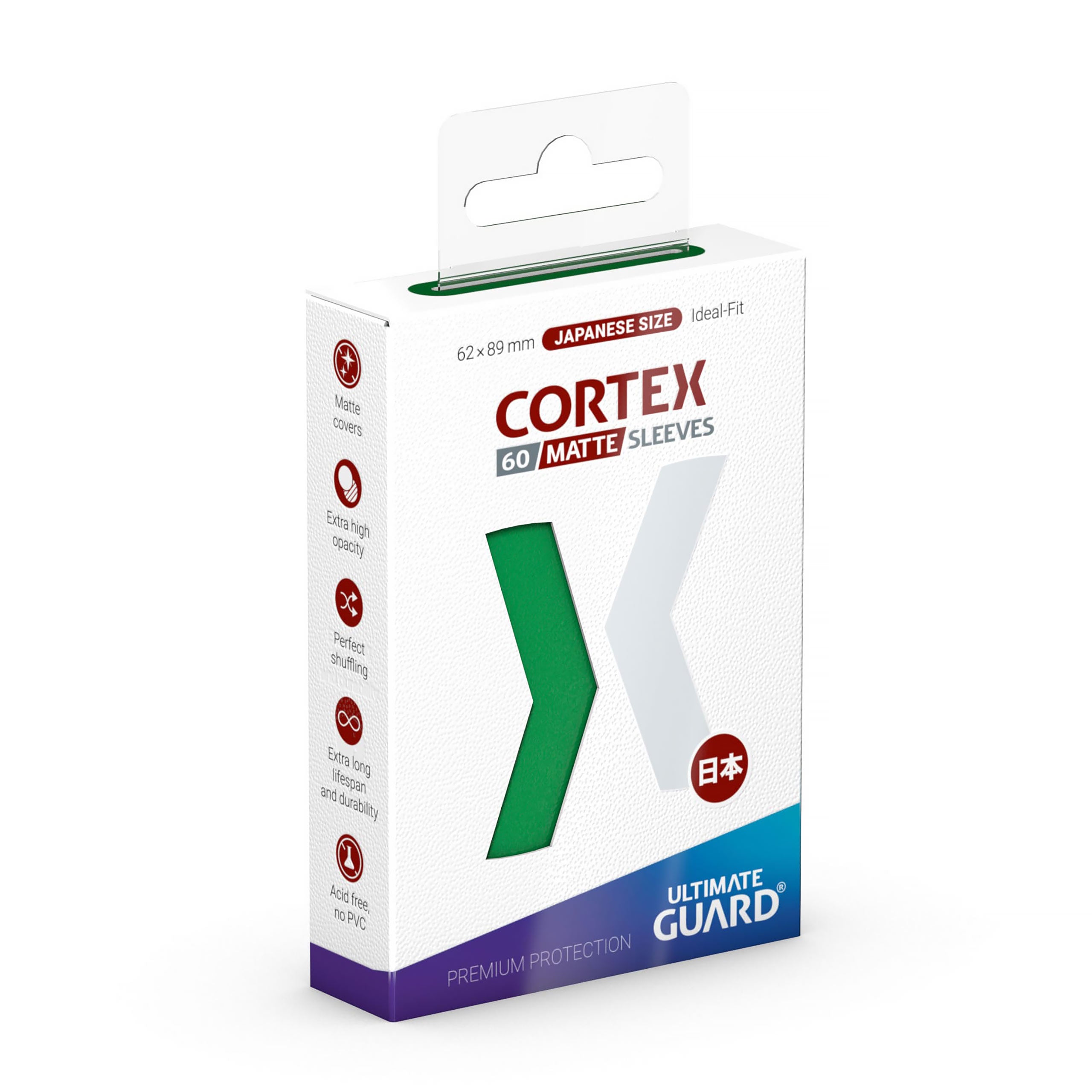 Product image Cortex card sleeves matte green 60 pack Ultimate Guard - Japanese size for TCG