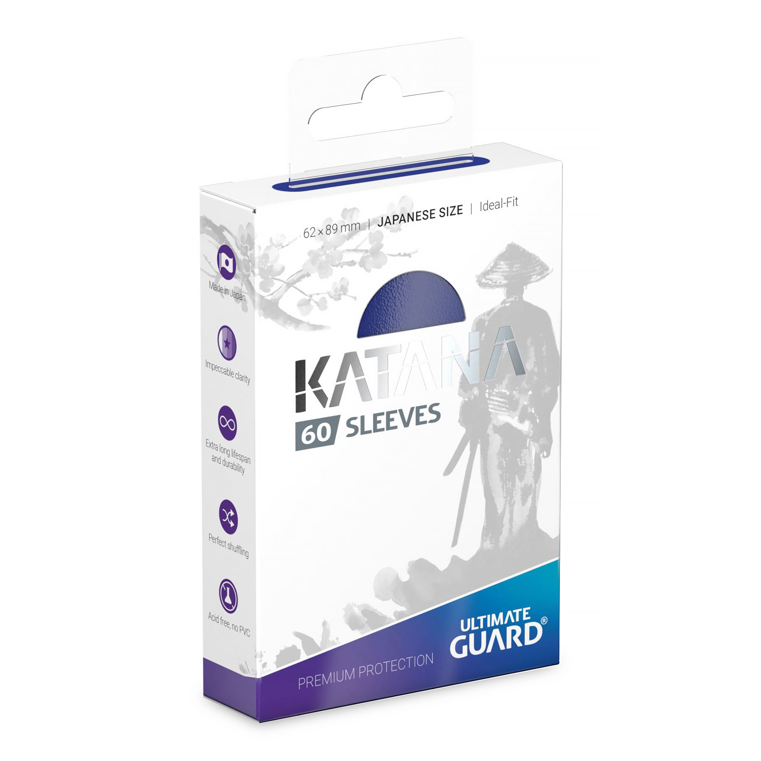 Imagen del producto Fundas Katana azules – pack de 60 – Ultimate Guard – tamaño japonés para TCG
