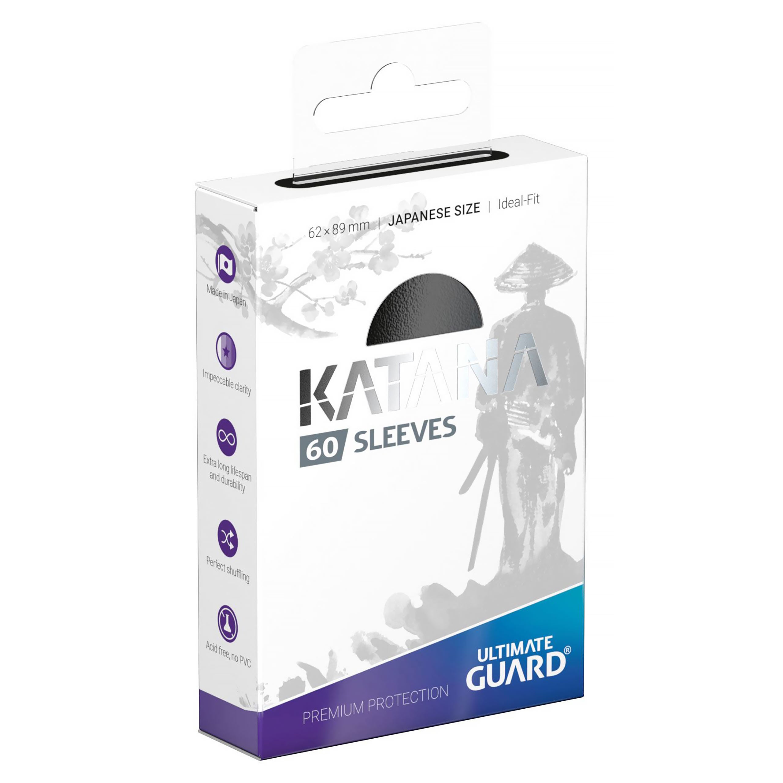 Imagen del producto Fundas para cartas Katana negras pack de 60 Ultimate Guard para TCG – tamaño japonés