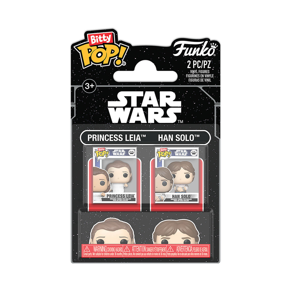 Imagen del producto Star Wars - Leia y Han Solo El Imperio contraataca Funko Bitty Pop pack de 2 figuras