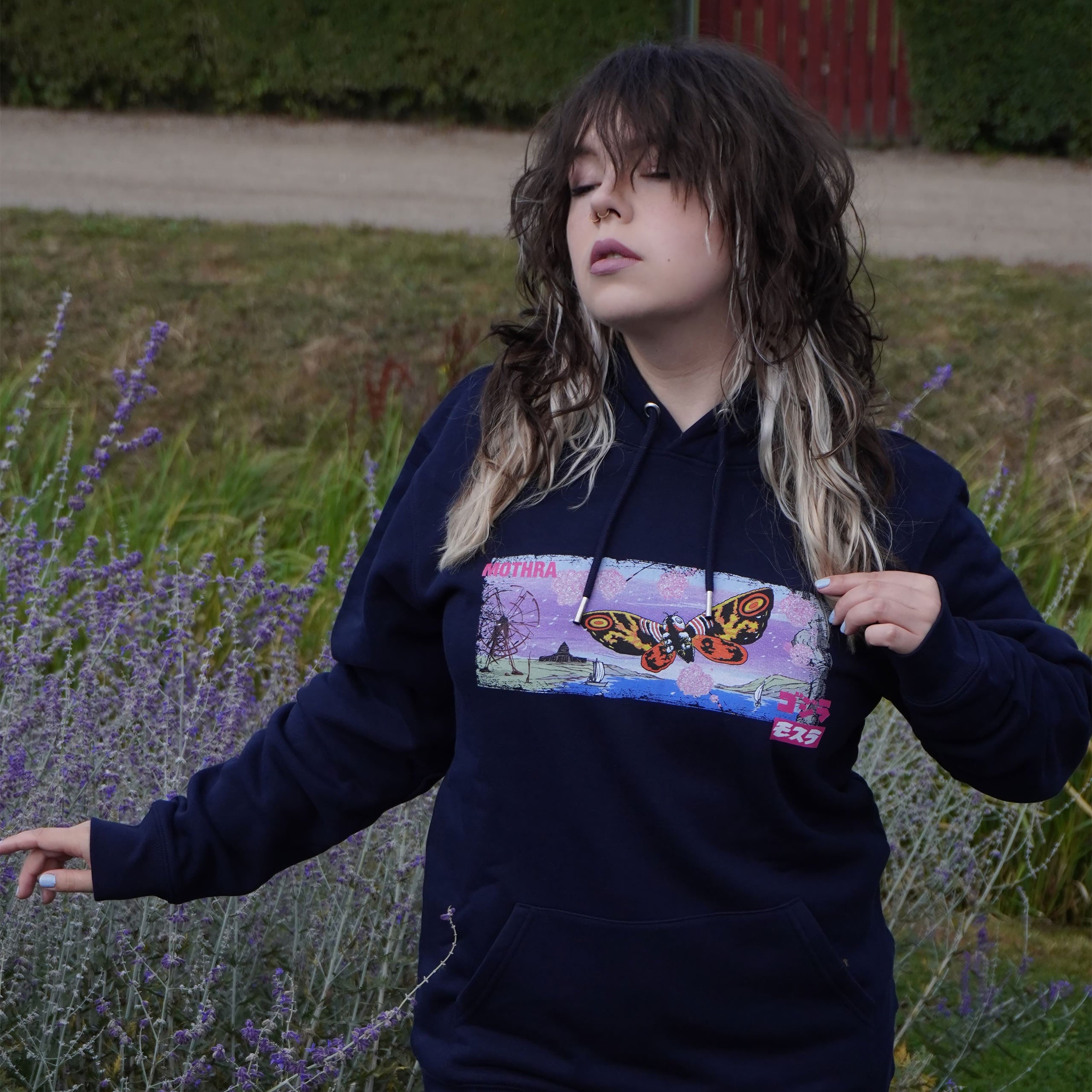 Imagen del producto Godzilla - Mothra sudadera con capucha azul