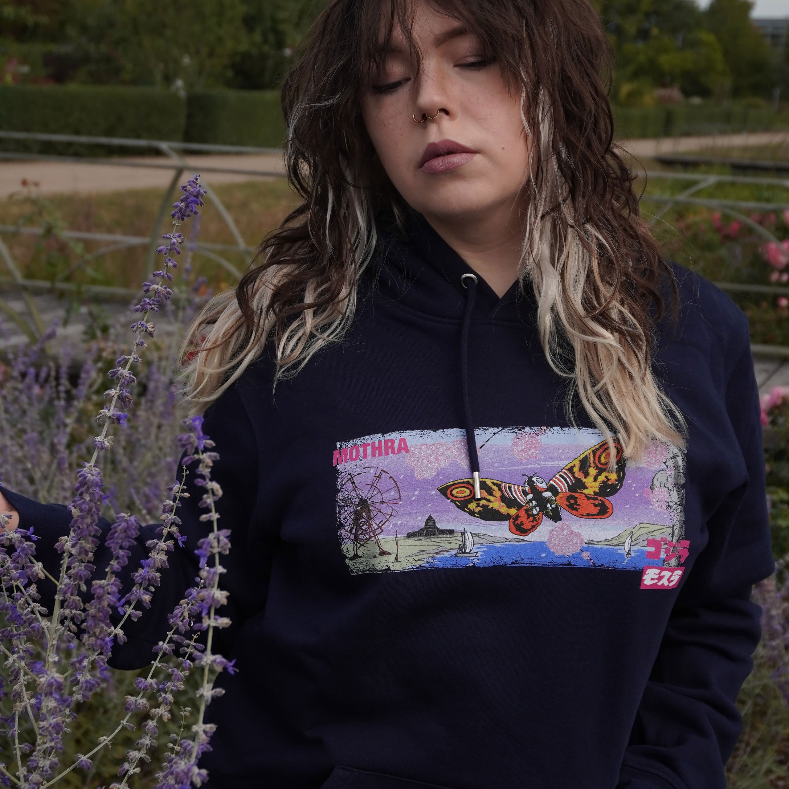Imagen del producto Godzilla - Mothra sudadera con capucha azul