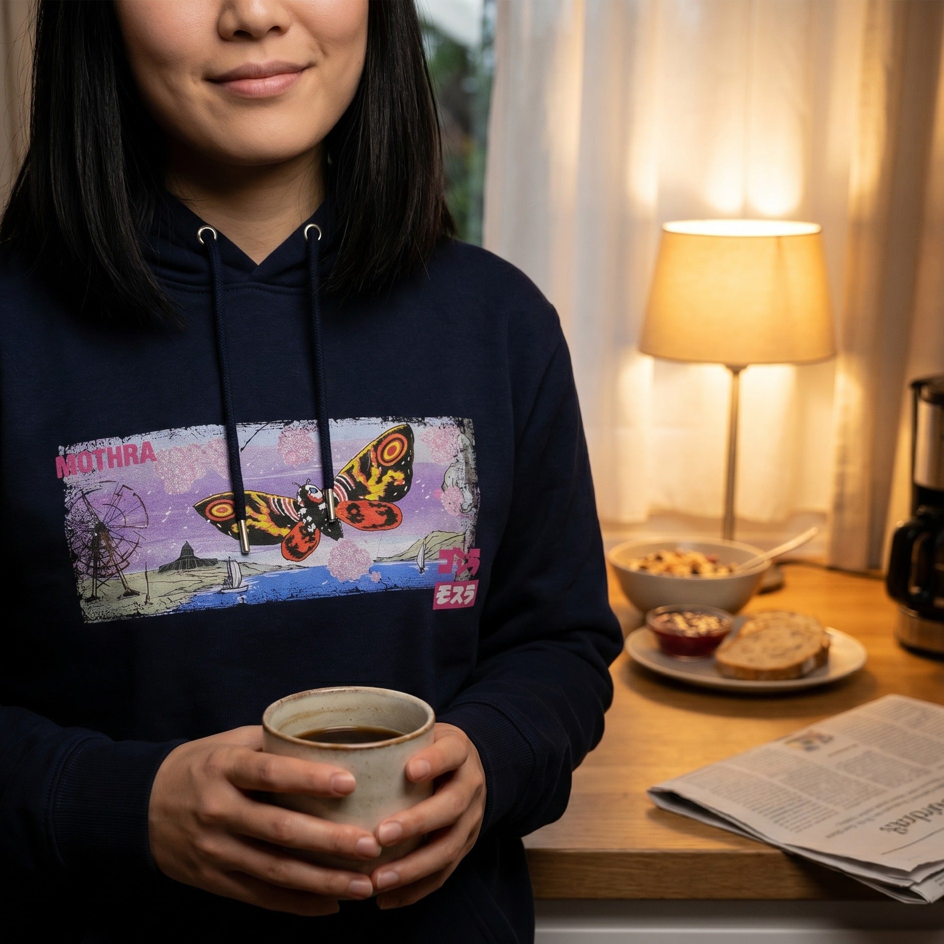 Imagen del producto Godzilla - Mothra sudadera con capucha azul