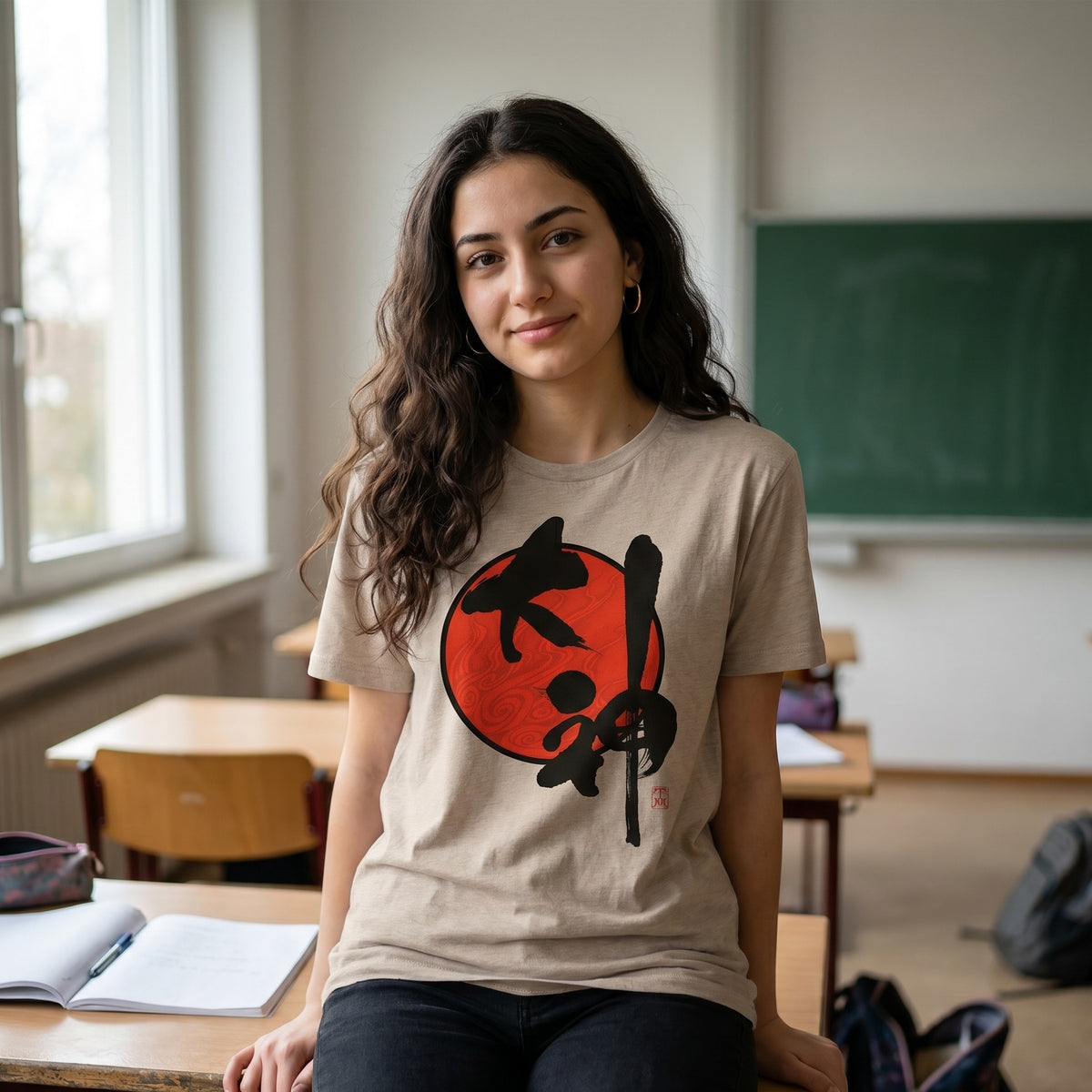 Imagen del producto Okami - Camiseta con logo beige