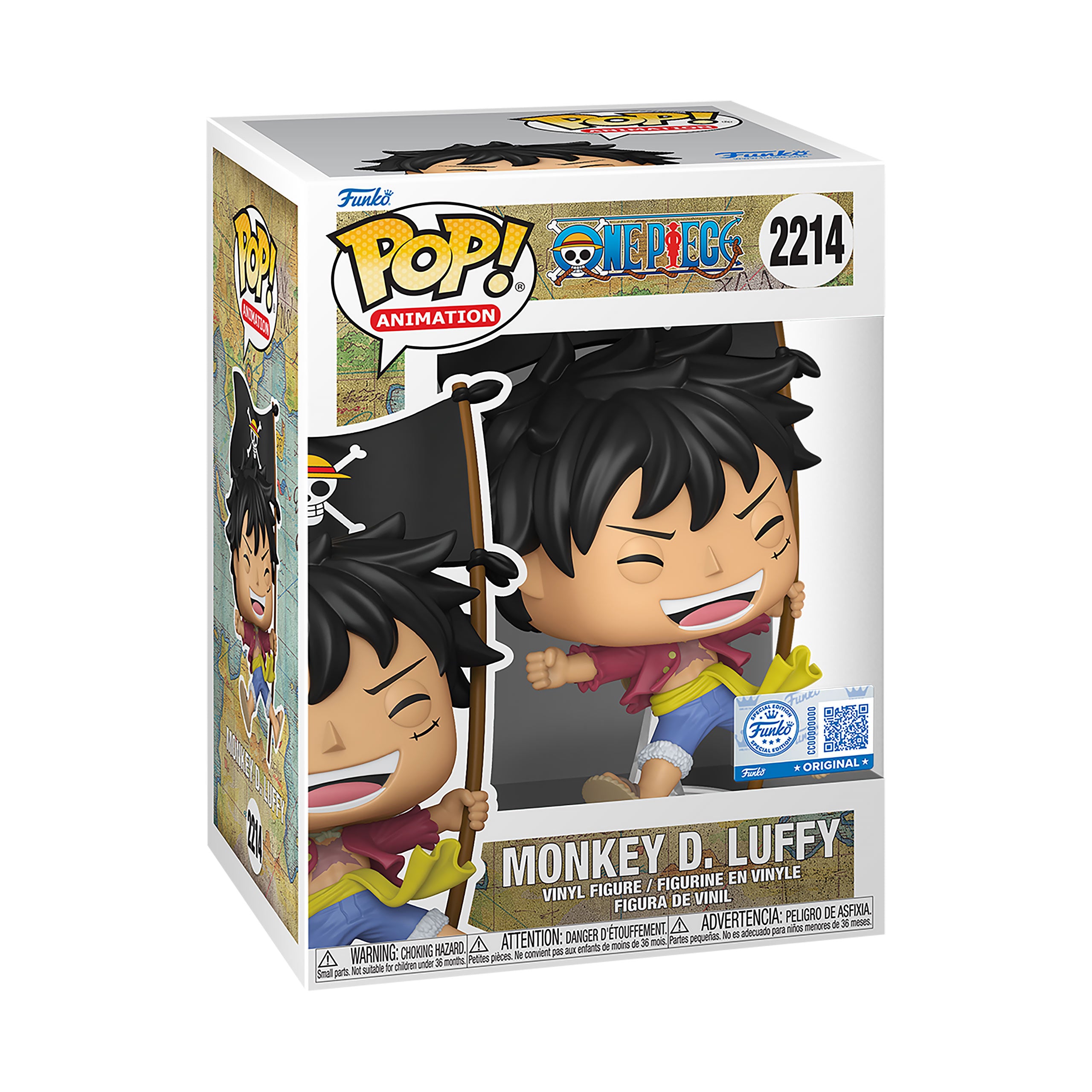 Imagen del producto One Piece - Figura Funko Pop de Luffy con bandera