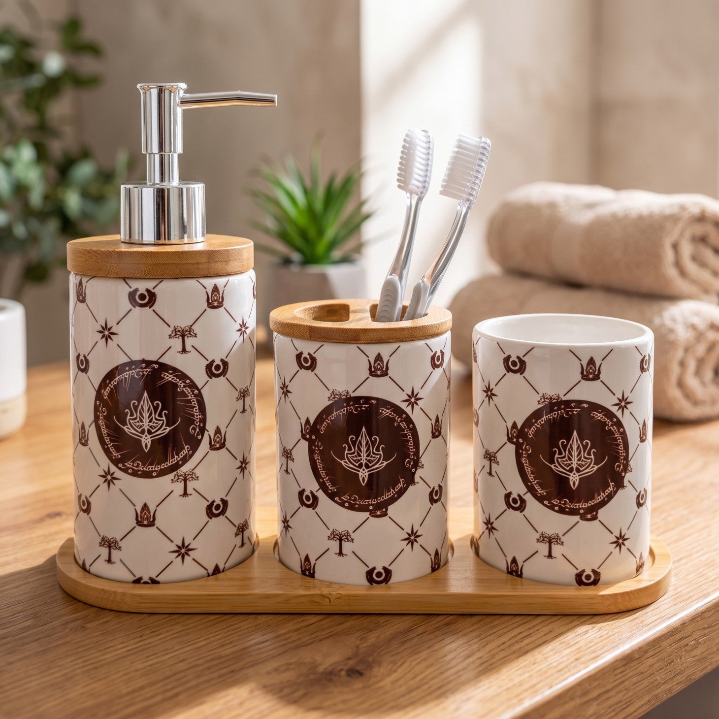 Imagen del producto El Señor de los Anillos - Juego de baño broche hoja 3 piezas